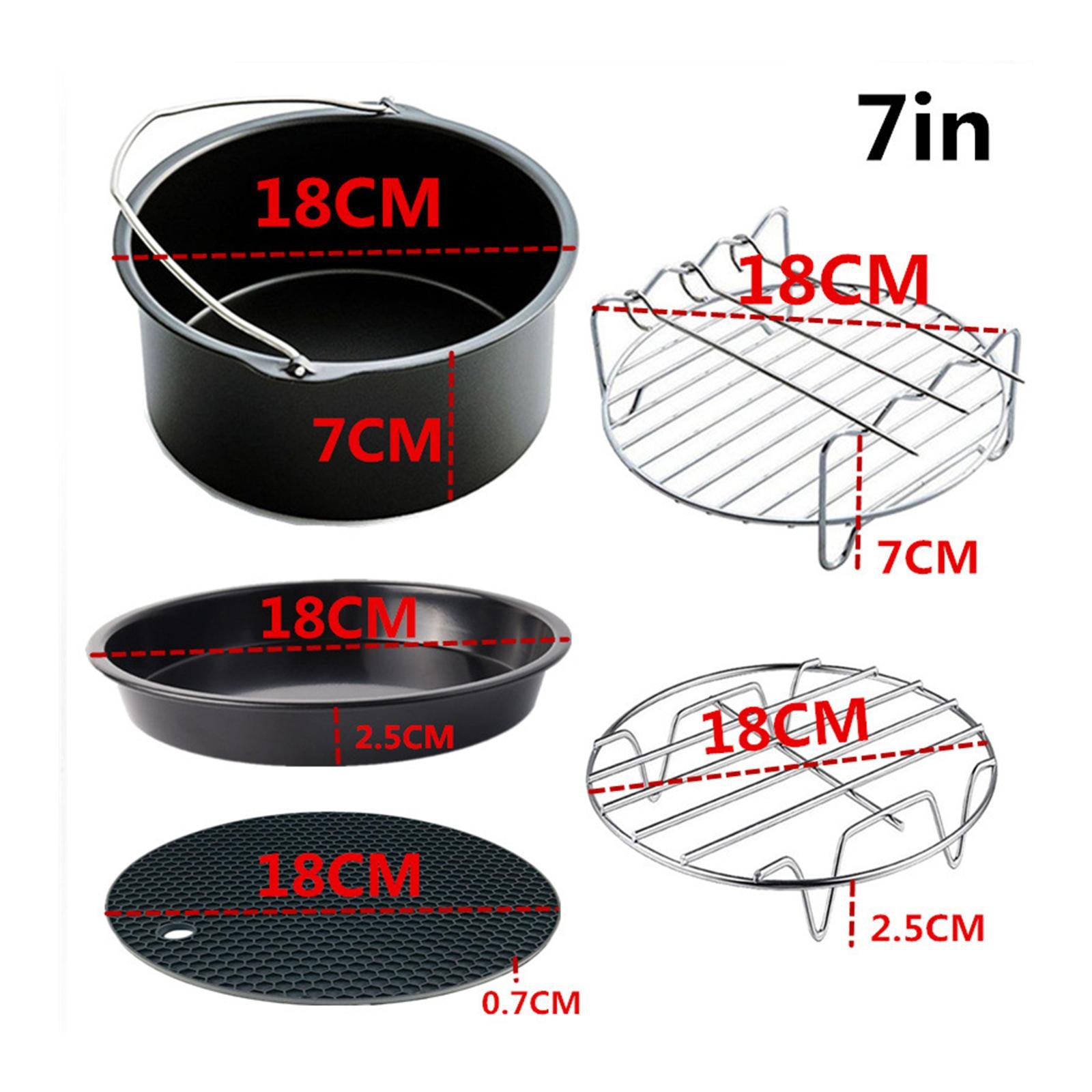 5x Air Fryer Accessories Pizza Tray Mold Fryer for 3.7-5.8Qt Kitchen Baking 7in