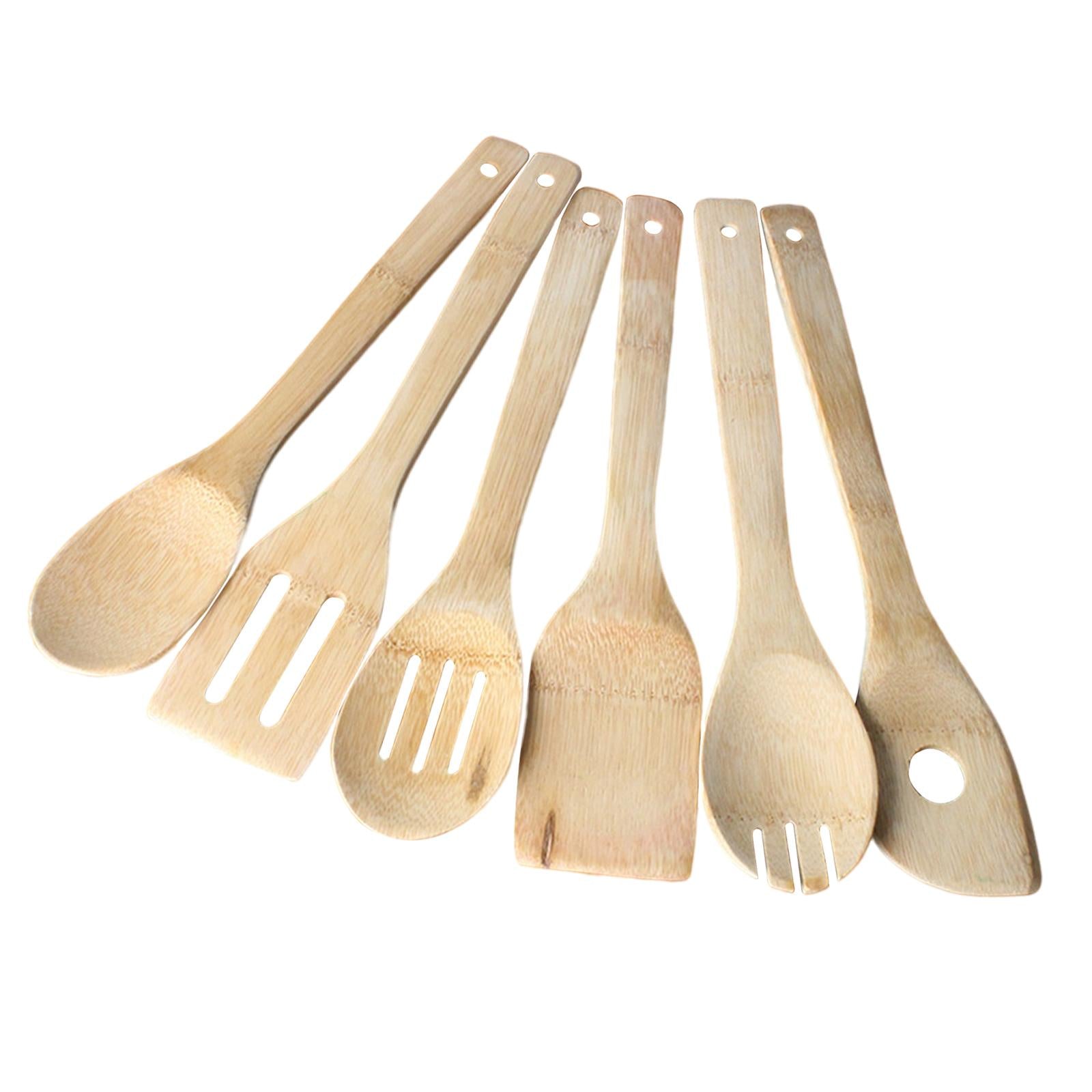 6Pcs Wooden Spoons Cookware Tools for Baking Nonstick Cookware Stirring