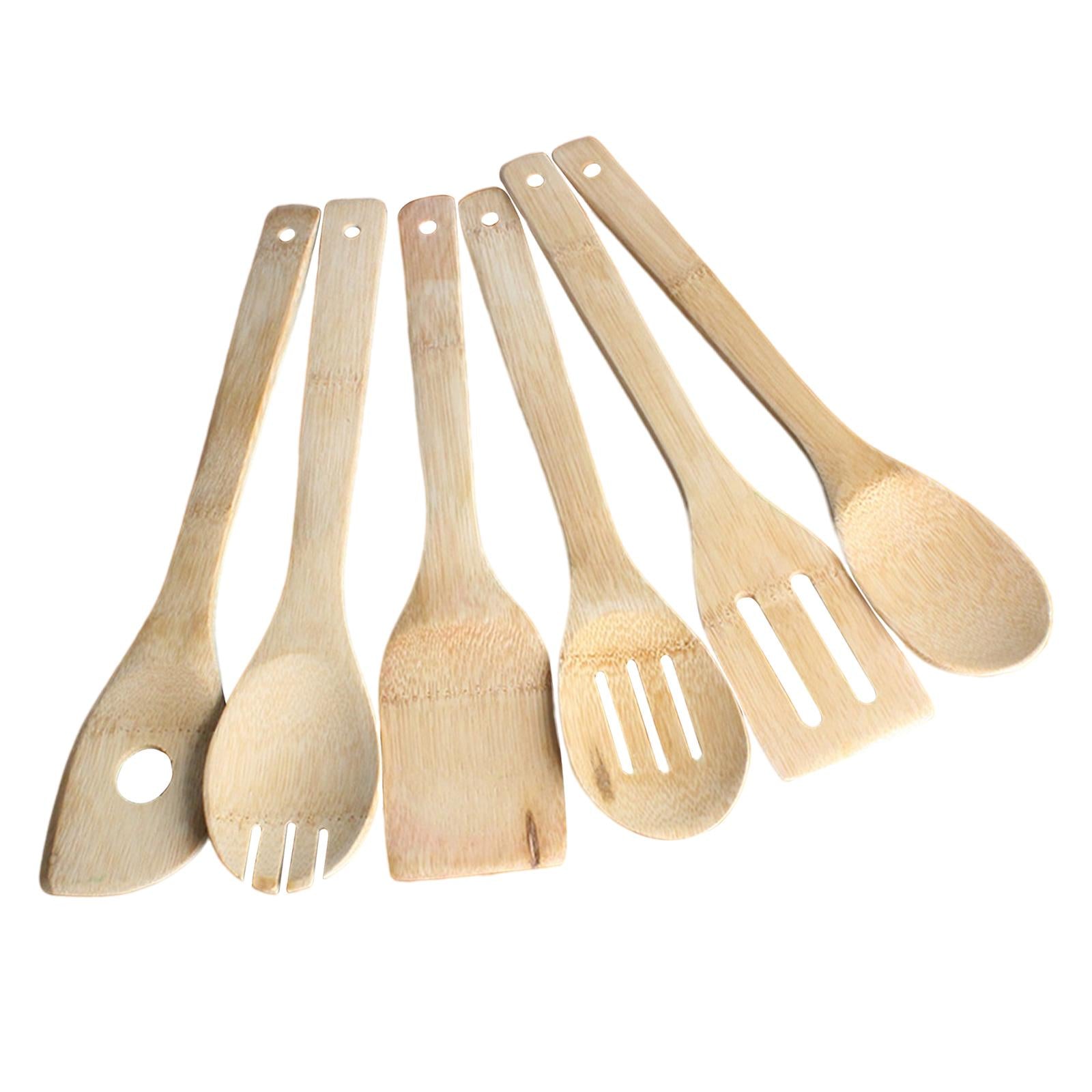 6Pcs Wooden Spoons Cookware Tools for Baking Nonstick Cookware Stirring