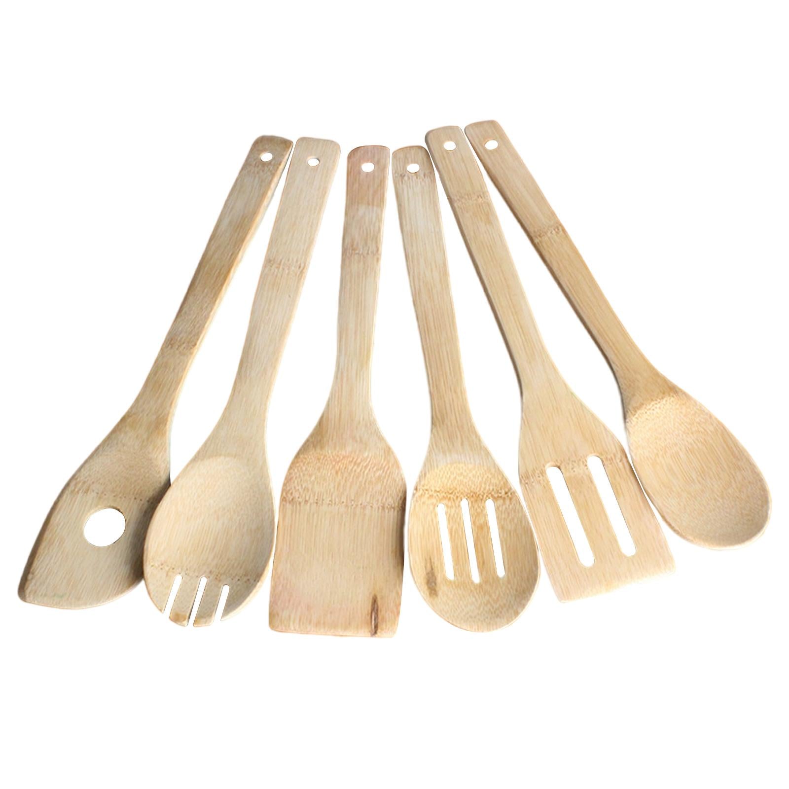 6Pcs Wooden Spoons Cookware Tools for Baking Nonstick Cookware Stirring