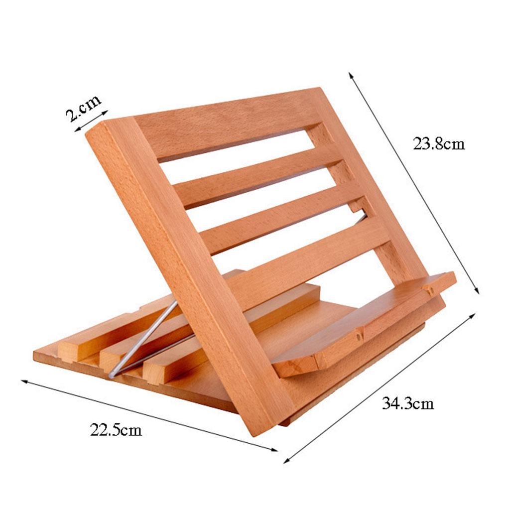 Wood Book Stand Page Holder Clips Flexible Foldable for Cook Book Home