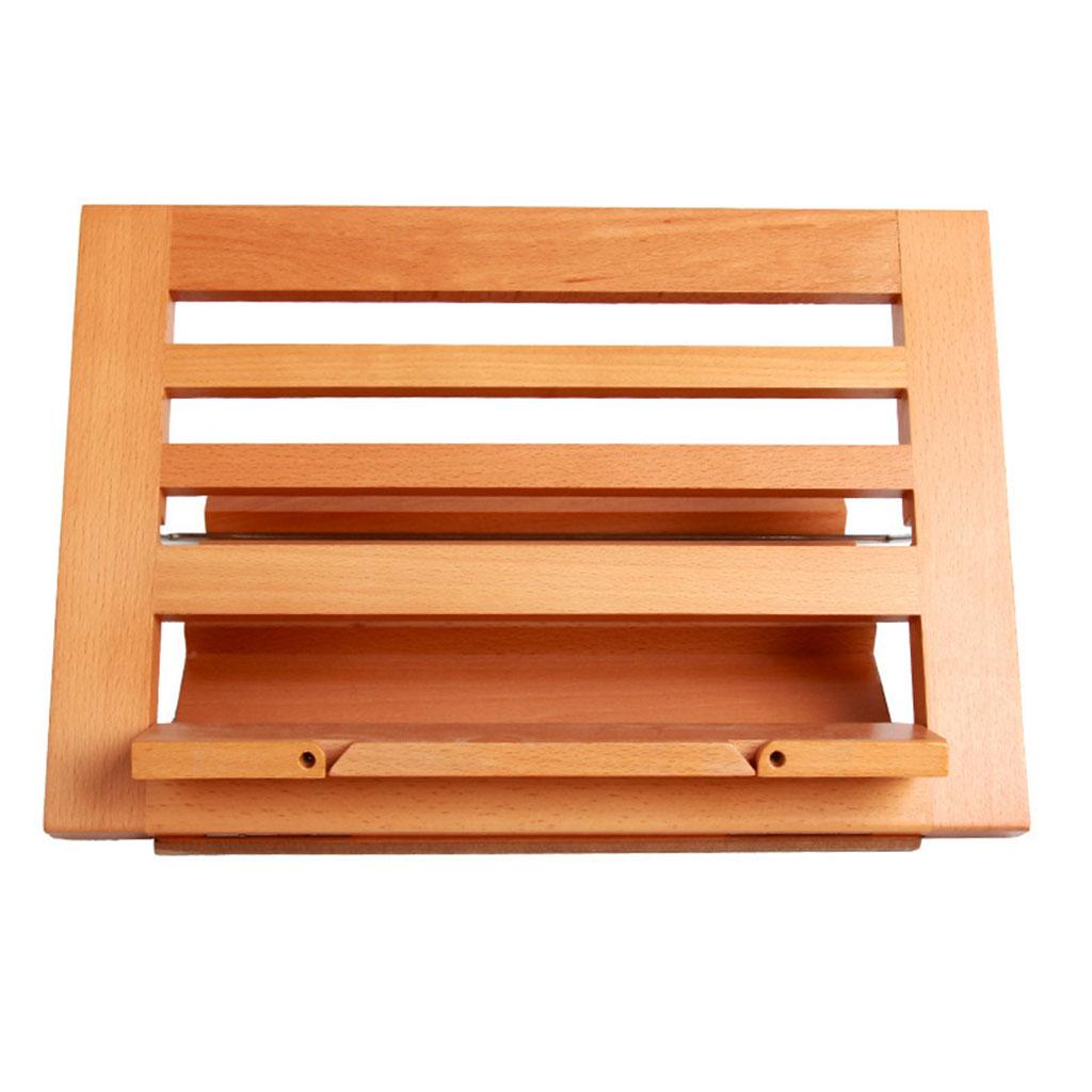 Wood Book Stand Page Holder Clips Flexible Foldable for Cook Book Home