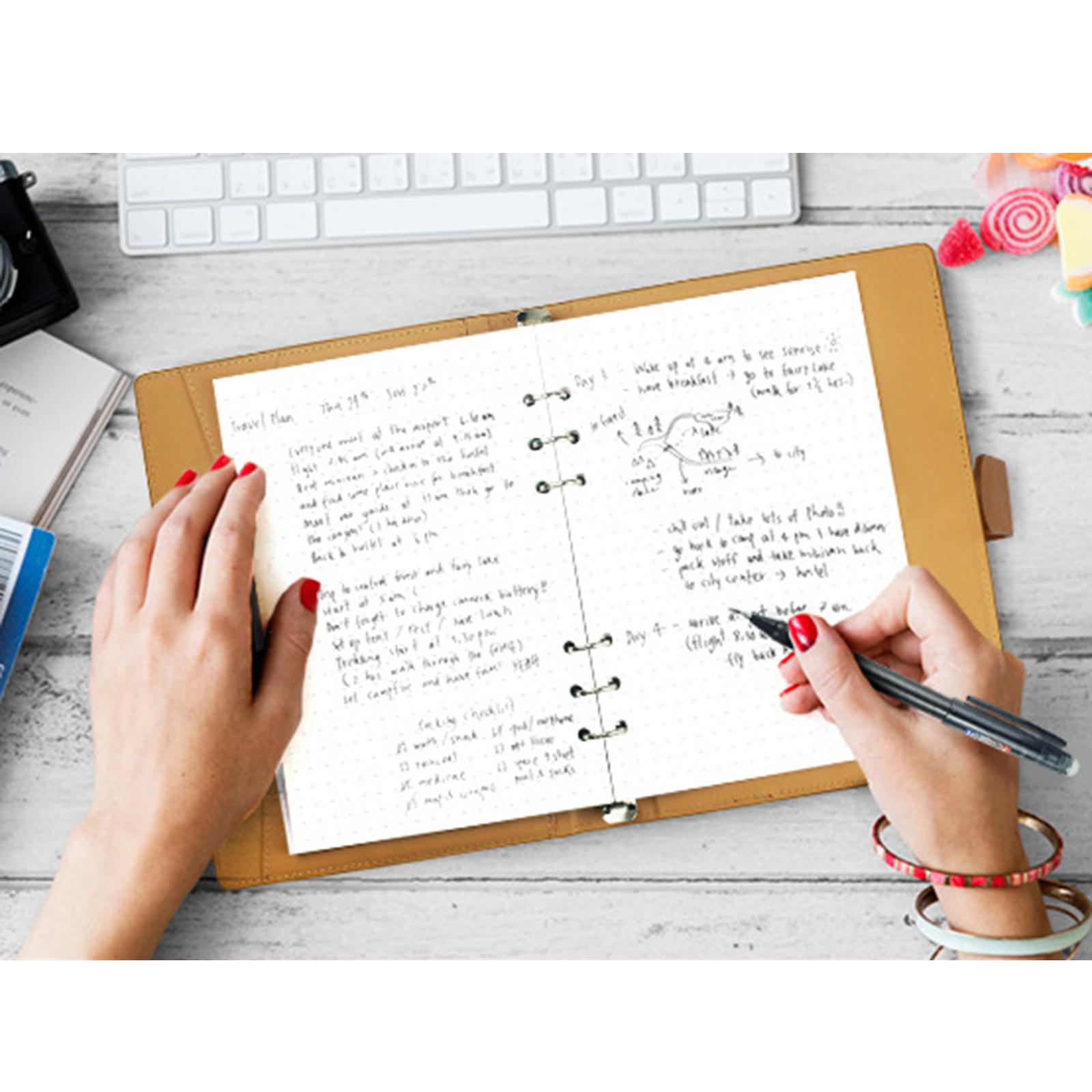 PU Leather Erasable Notebook with Pen Smart for Journal Teacher Business Orange Brown
