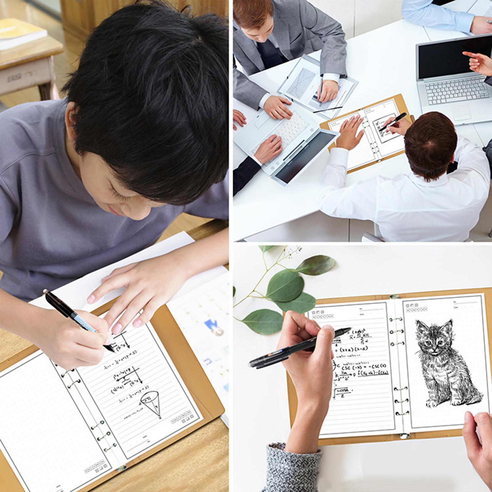 PU Leather Erasable Notebook with Pen Smart for Journal Teacher Business Orange Brown