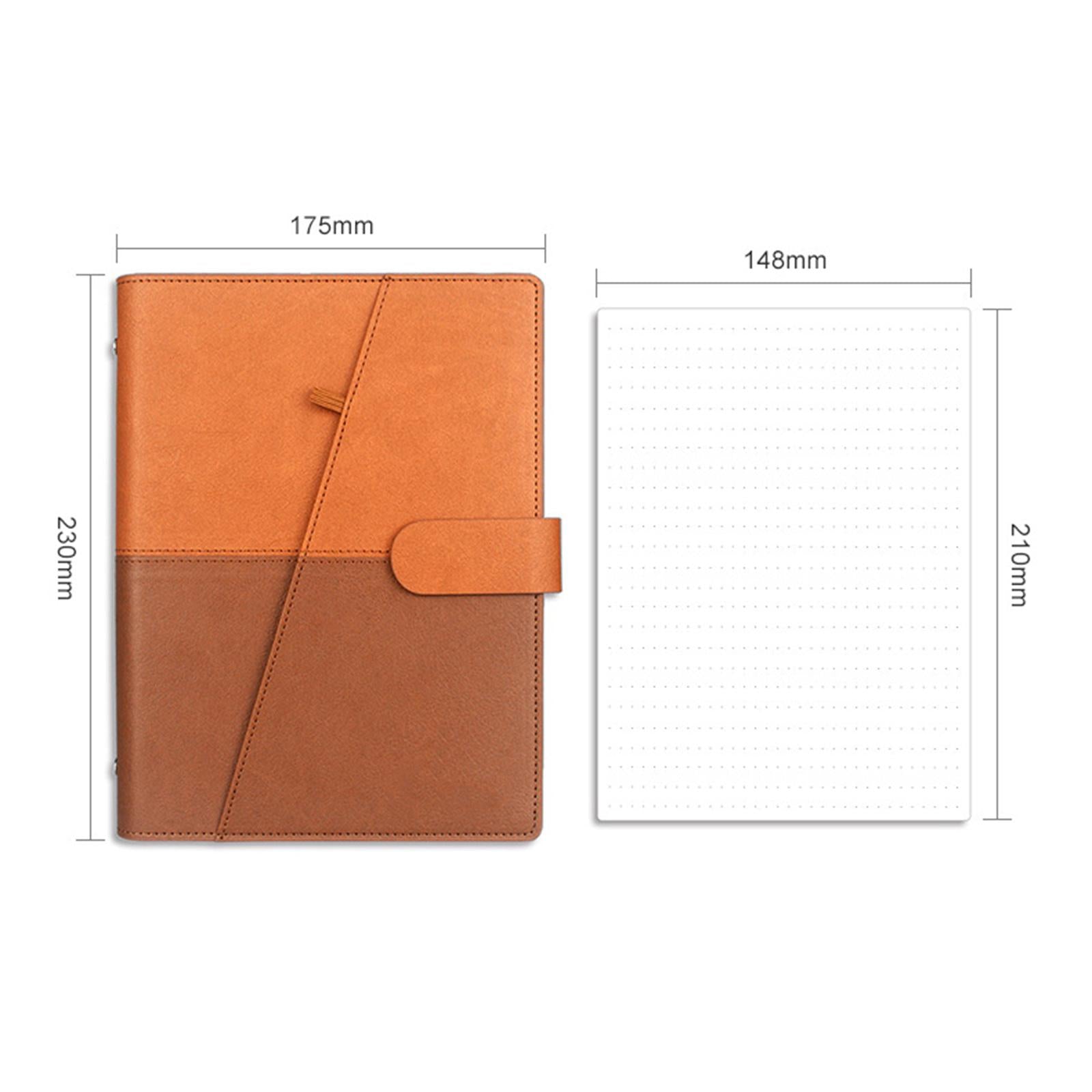PU Leather Erasable Notebook with Pen Smart for Journal Teacher Business Orange Brown