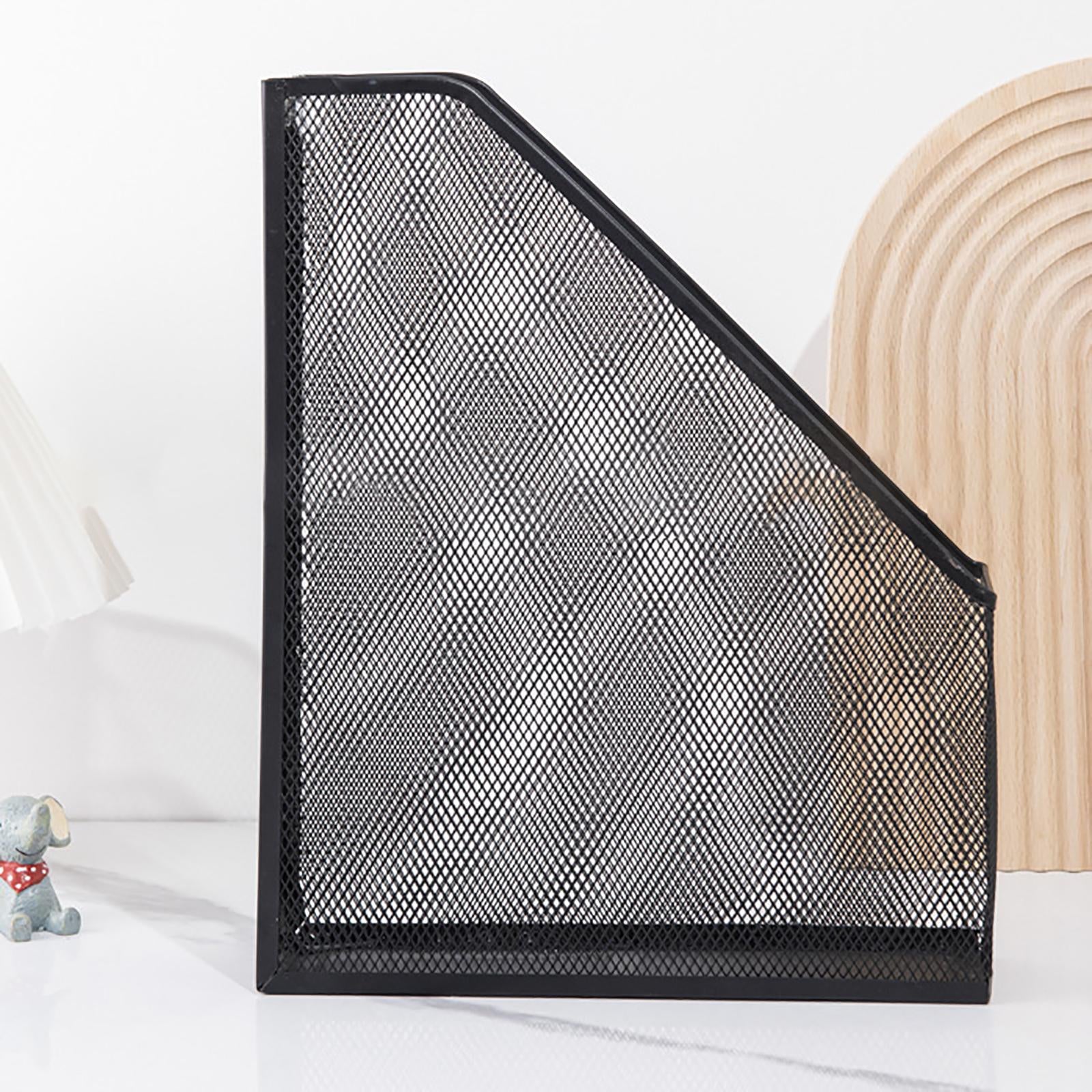Metal Magazine File Holder Magazines Container for Work Desktops Supplies Black