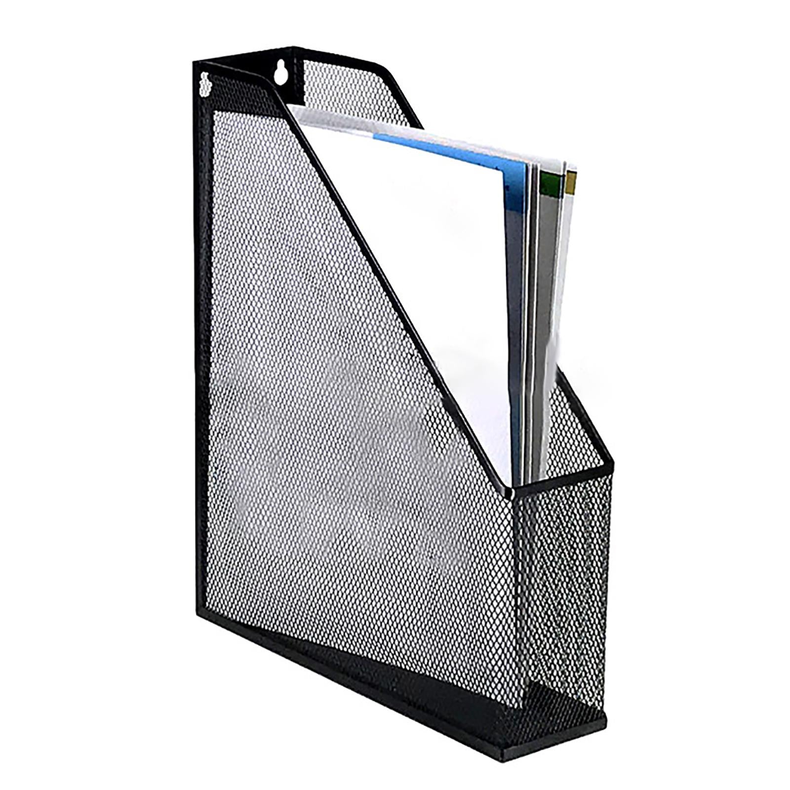 Metal Magazine File Holder Magazines Container for Work Desktops Supplies Silver