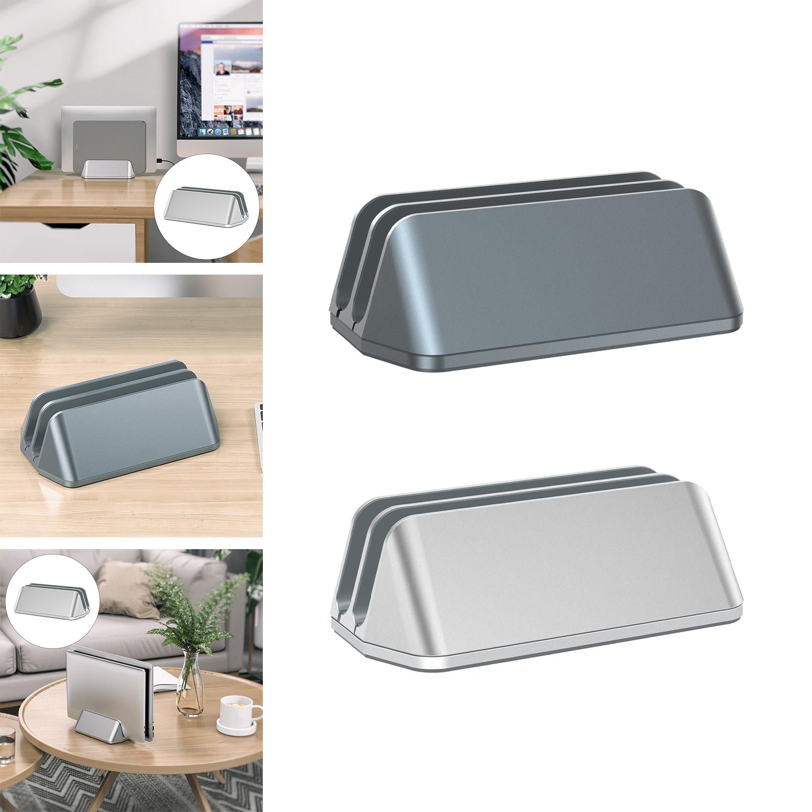 Universal Laptop Stand Phone Holder Shelf Tools Non-Slip for Desktop Kindle Silver