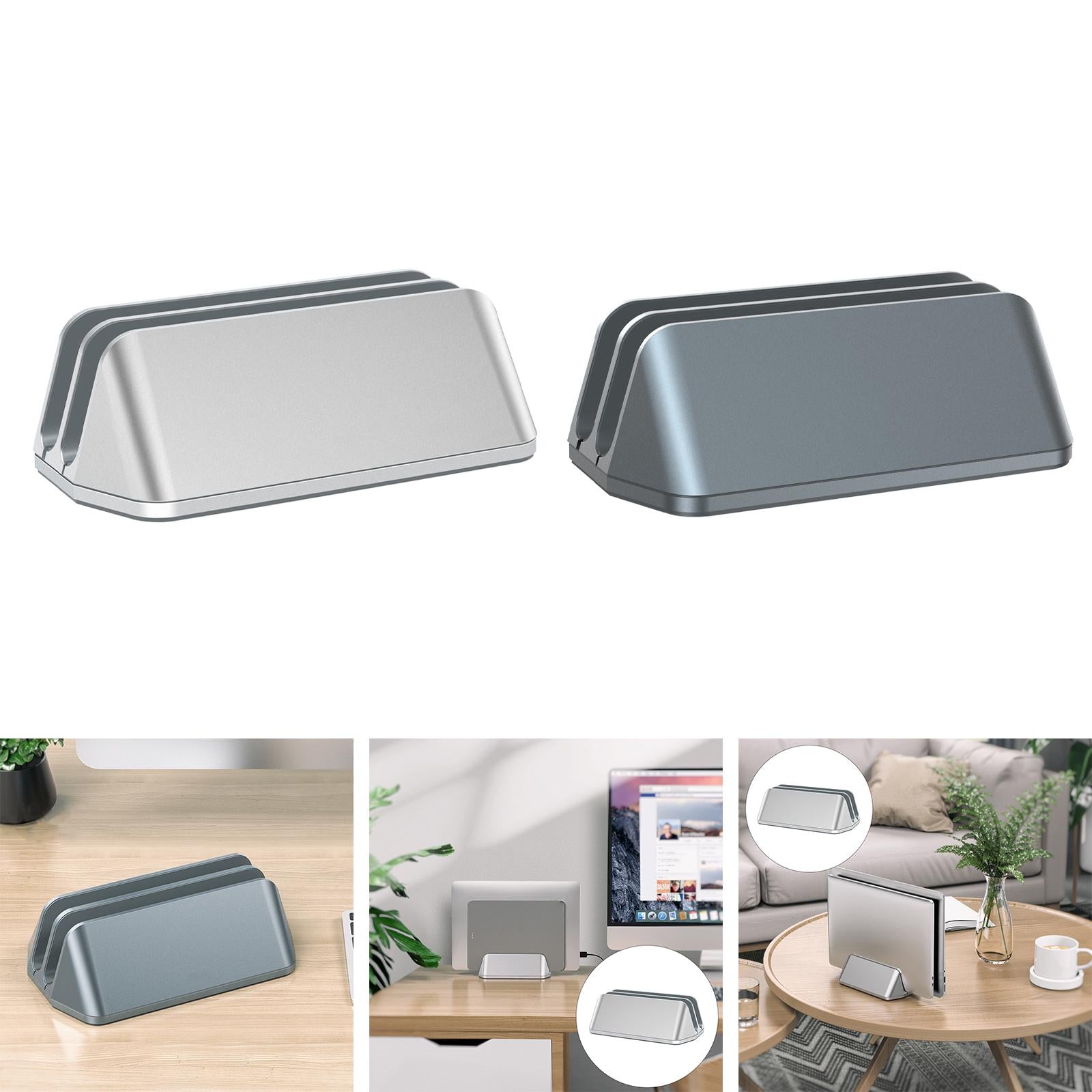 Universal Laptop Stand Phone Holder Shelf Tools Non-Slip for Desktop Kindle Silver