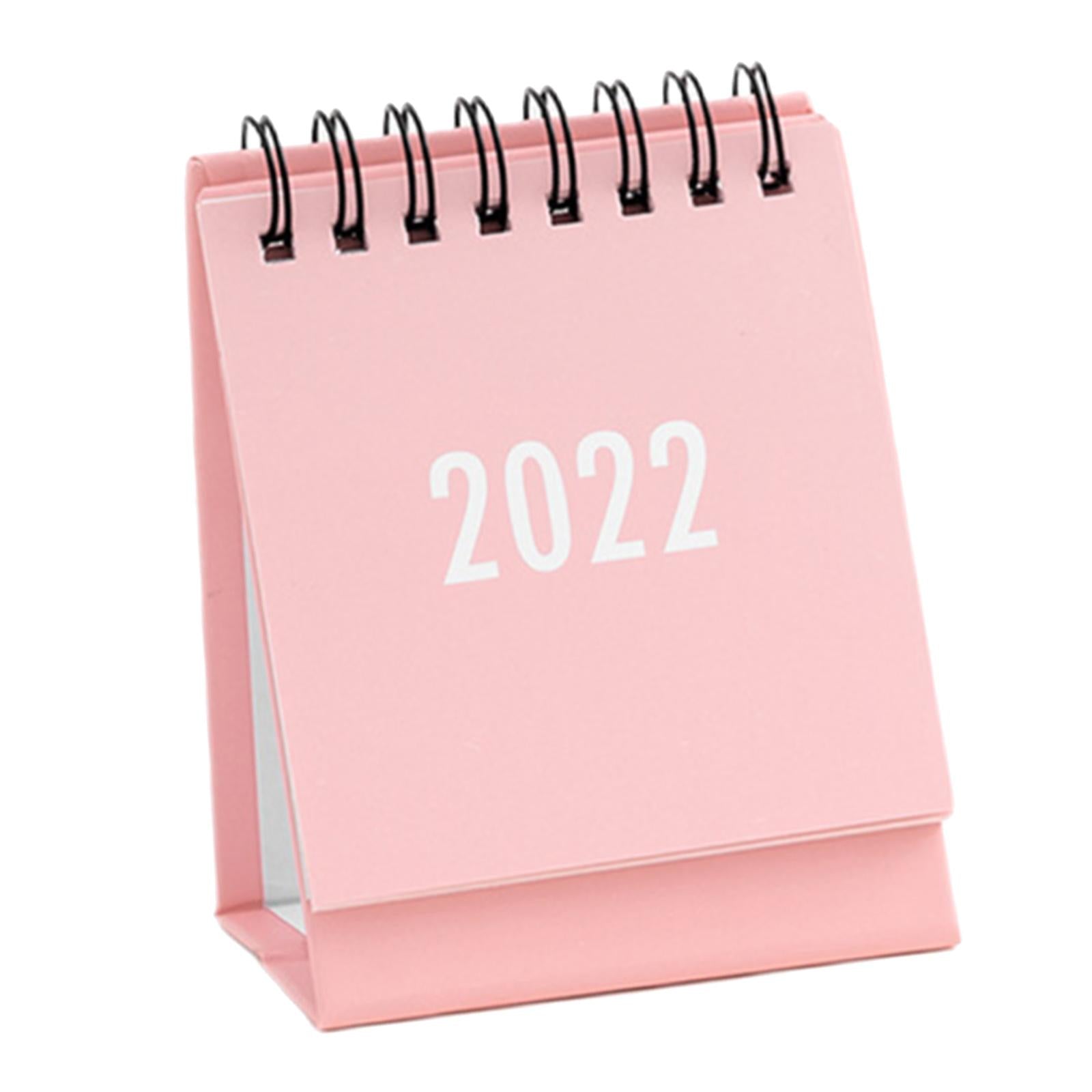 Desktop Calendar Table Work Top Planner Organizer for Home Office Pink
