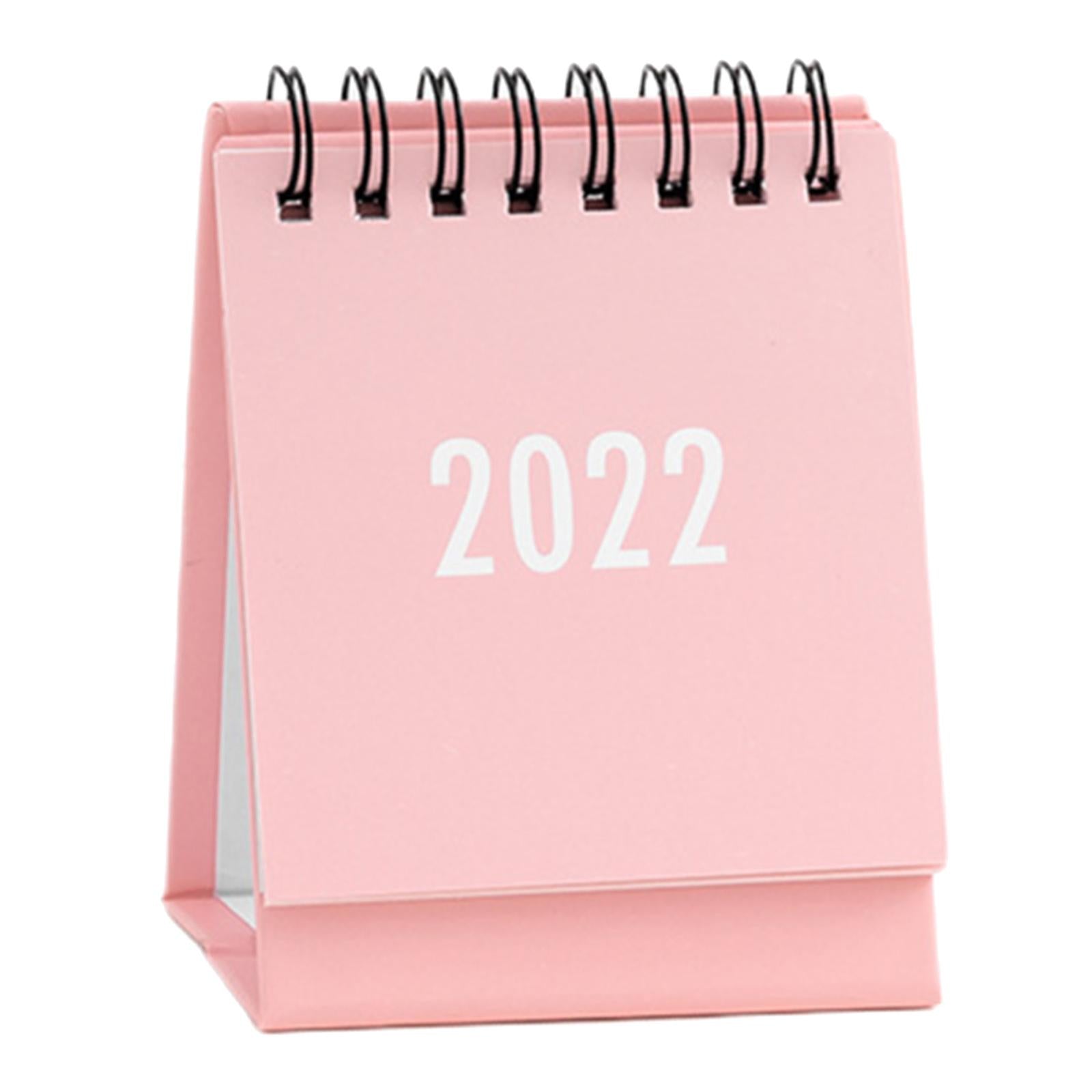Desktop Calendar Table Work Top Planner Organizer for Home Office Pink