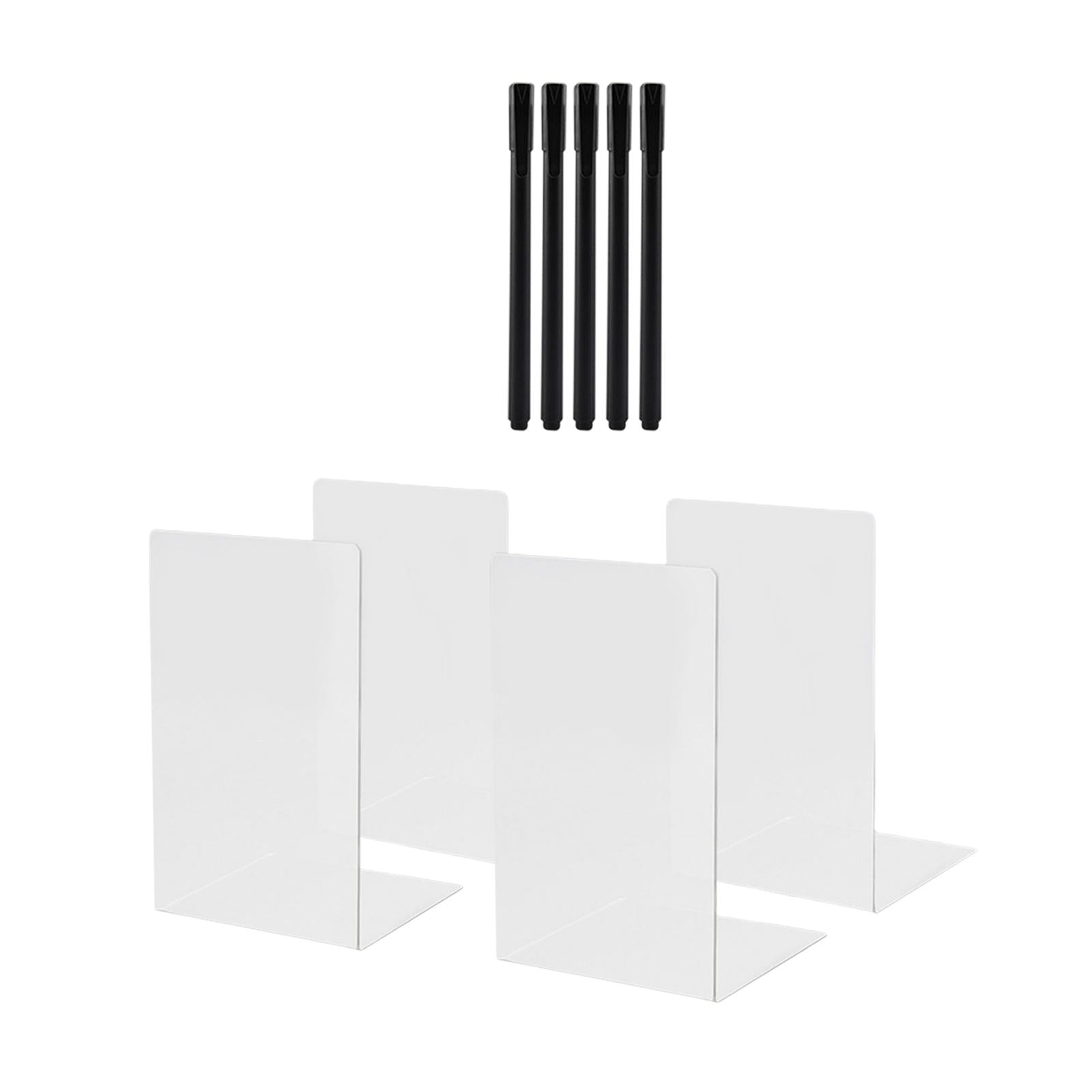 4Pcs Bookends for Shelves Book Divider Heavy Duty Book Ends for School Dull Polish Style