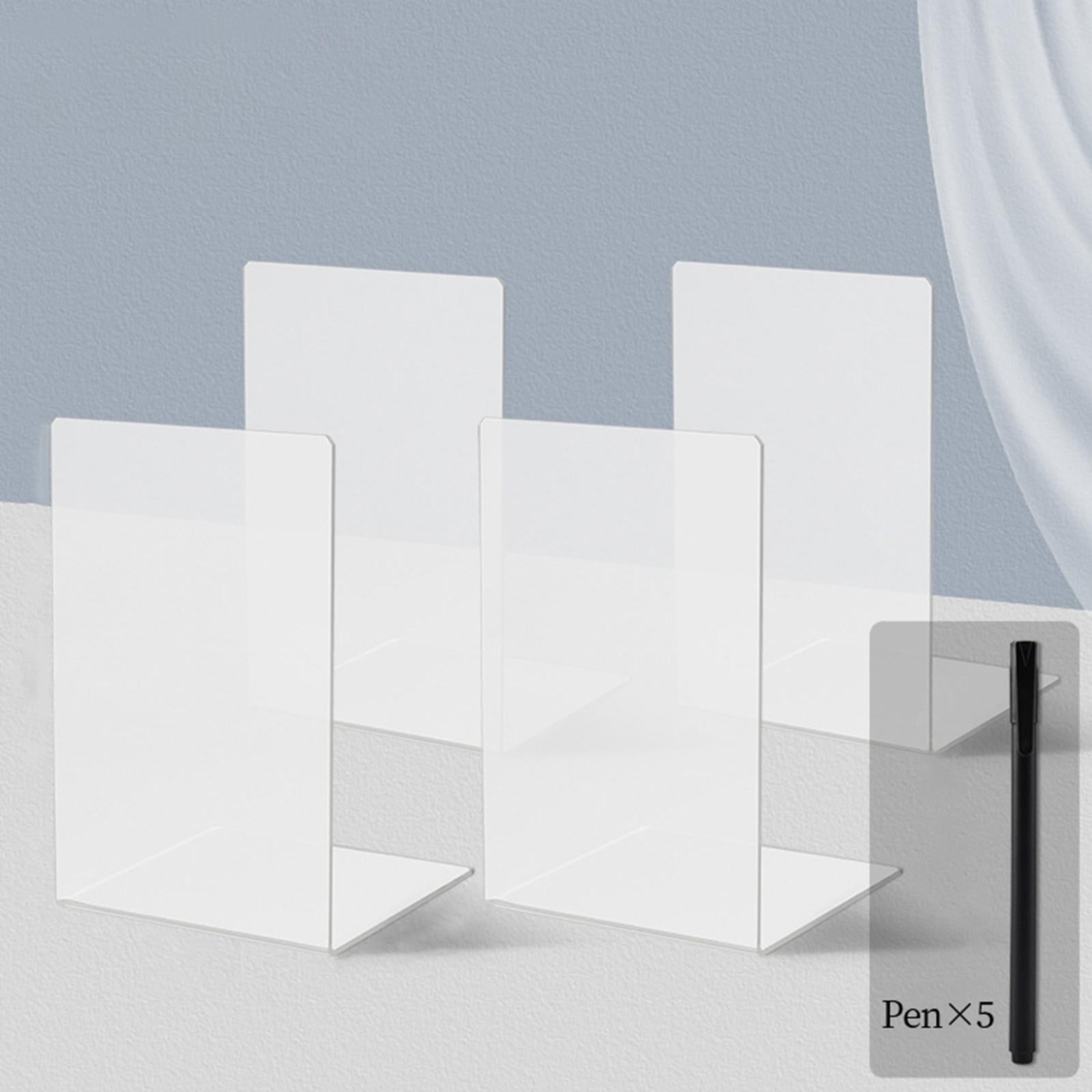 4Pcs Bookends for Shelves Book Divider Heavy Duty Book Ends for School Dull Polish Style