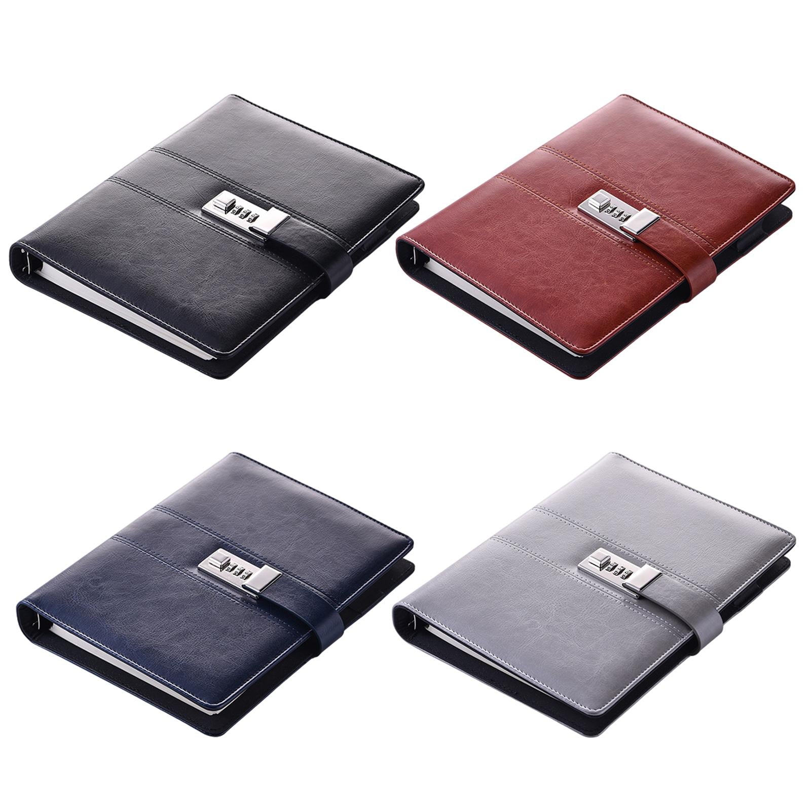 PU Journal Notebook Pad w/ Lock Strategy Deily Record Diary Stationery Black