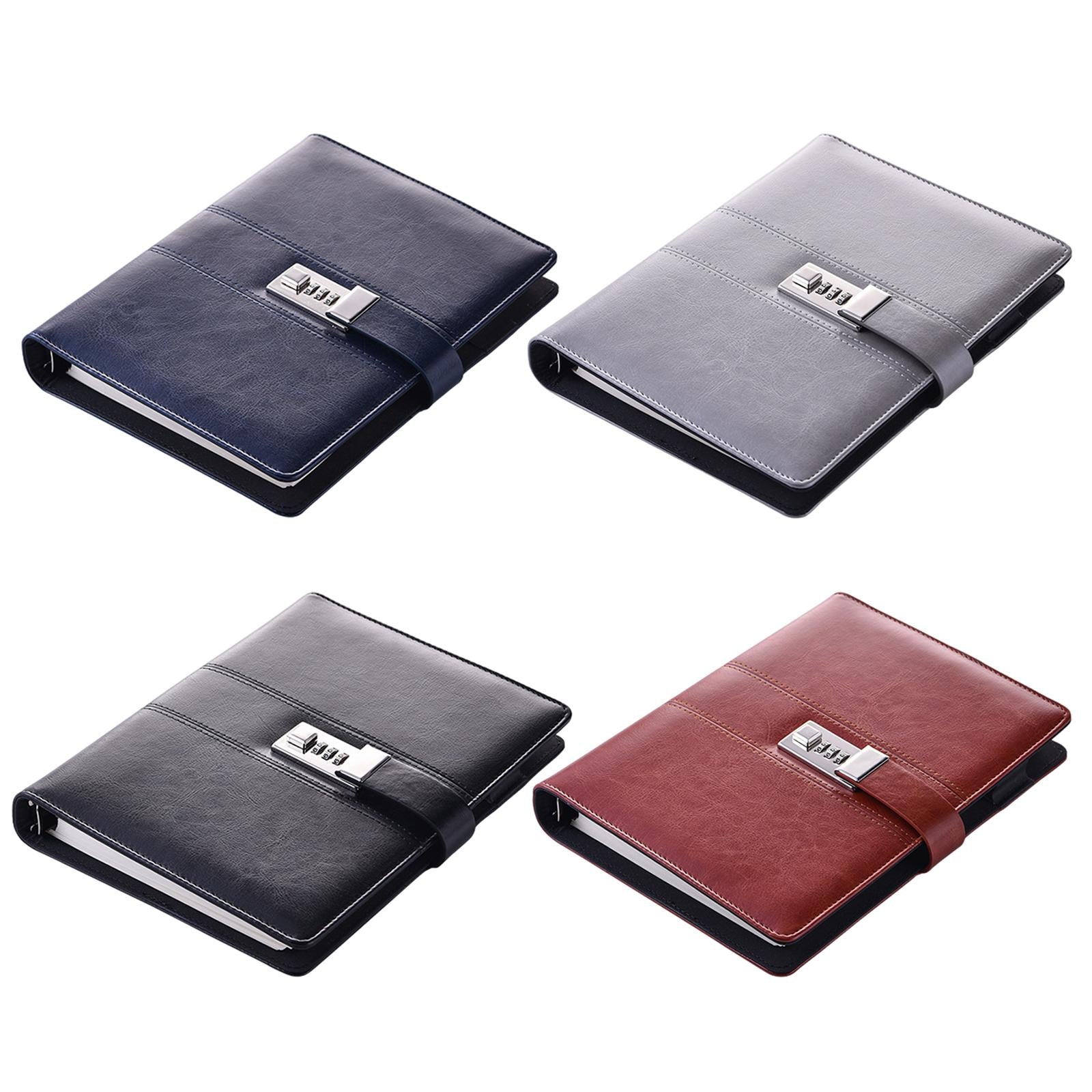 PU Journal Notebook Pad w/ Lock Strategy Deily Record Diary Stationery Black