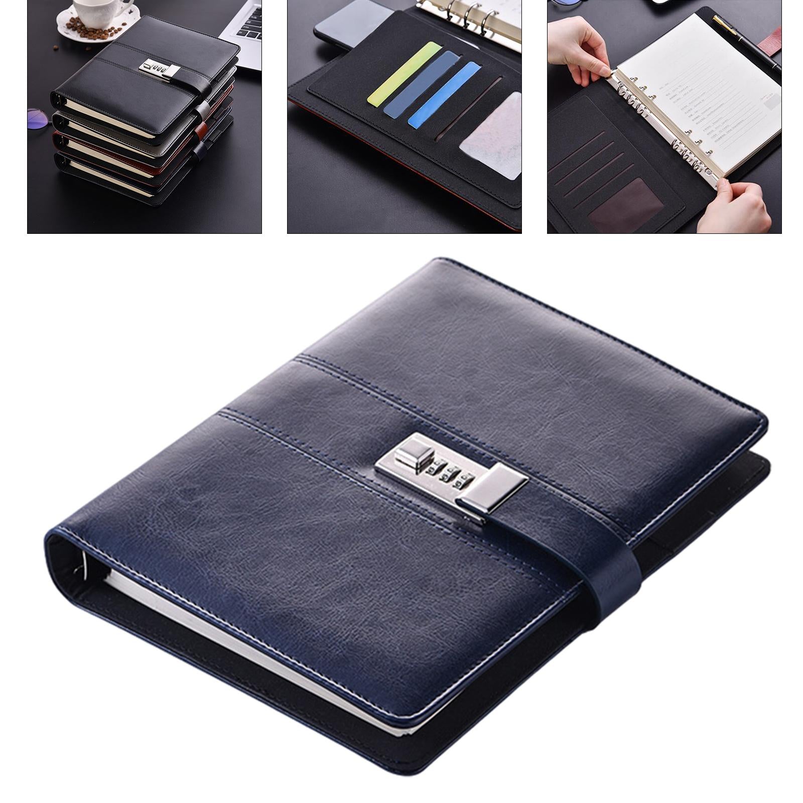 PU Journal Notebook Pad w/ Lock Strategy Deily Record Diary Stationery Blue