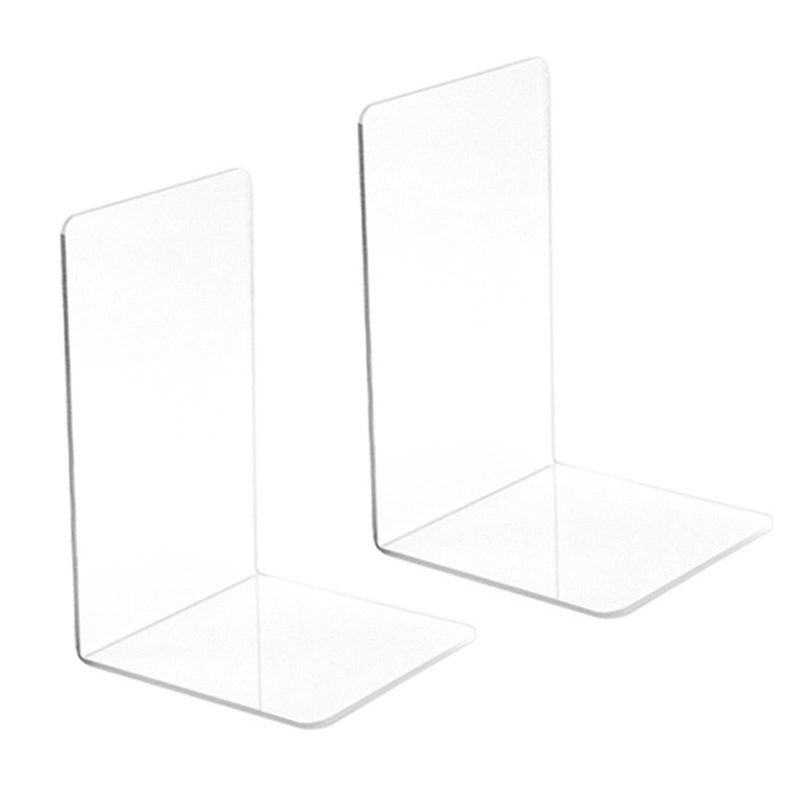 Acrylic Bookends Magazine File Organizer Book Stand for Desktop Office Clear