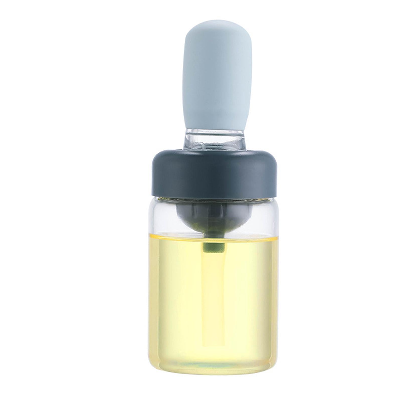 Oil Bottle with Silicone Brush Oil Container for Cooking Baking  Blue