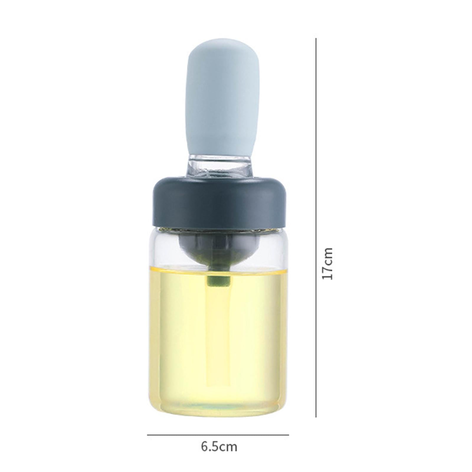 Oil Bottle with Silicone Brush Oil Container for Cooking Baking  Blue