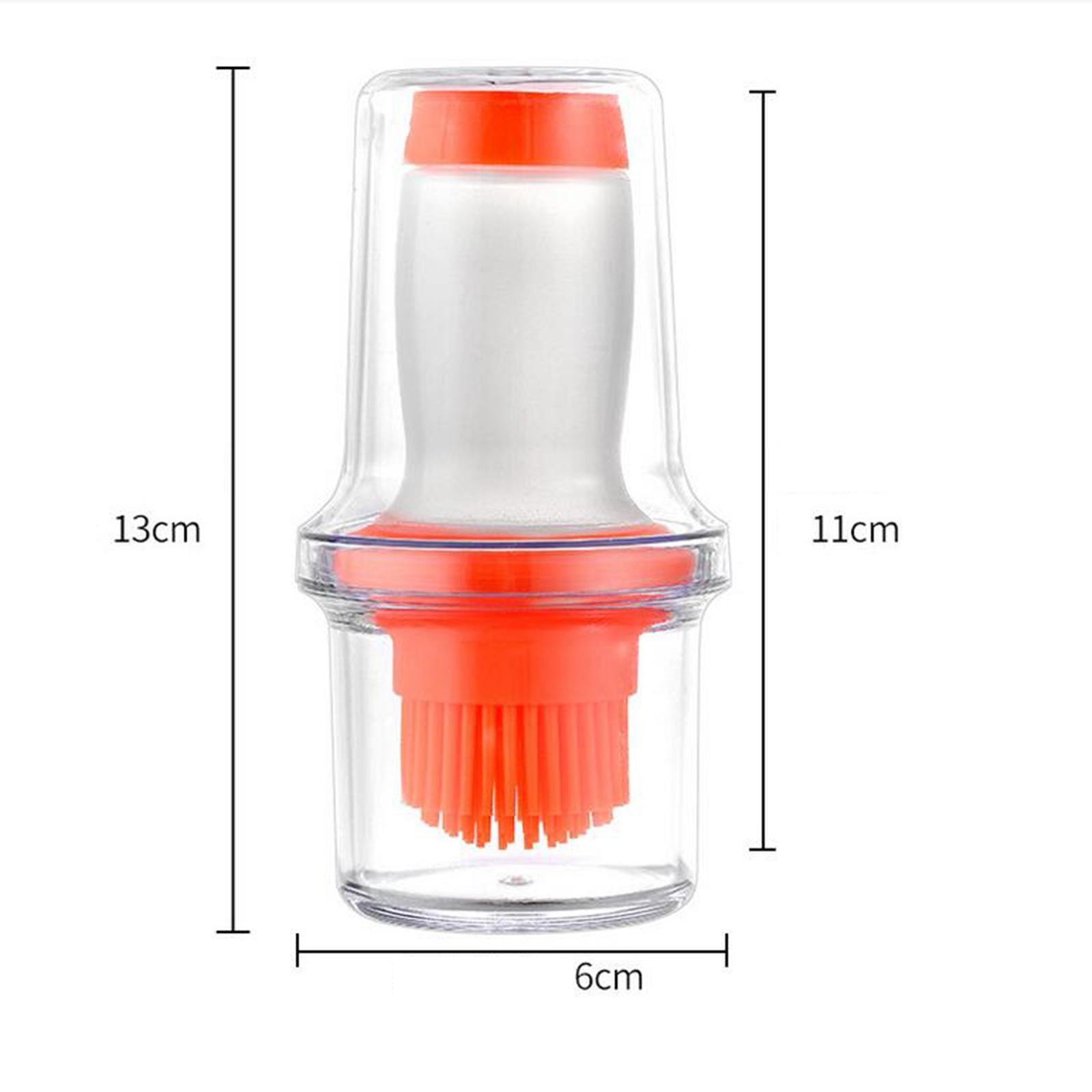 Barbecue Bottle with Brush Oil Brush Silicone Baking BBQ Tools  Orange