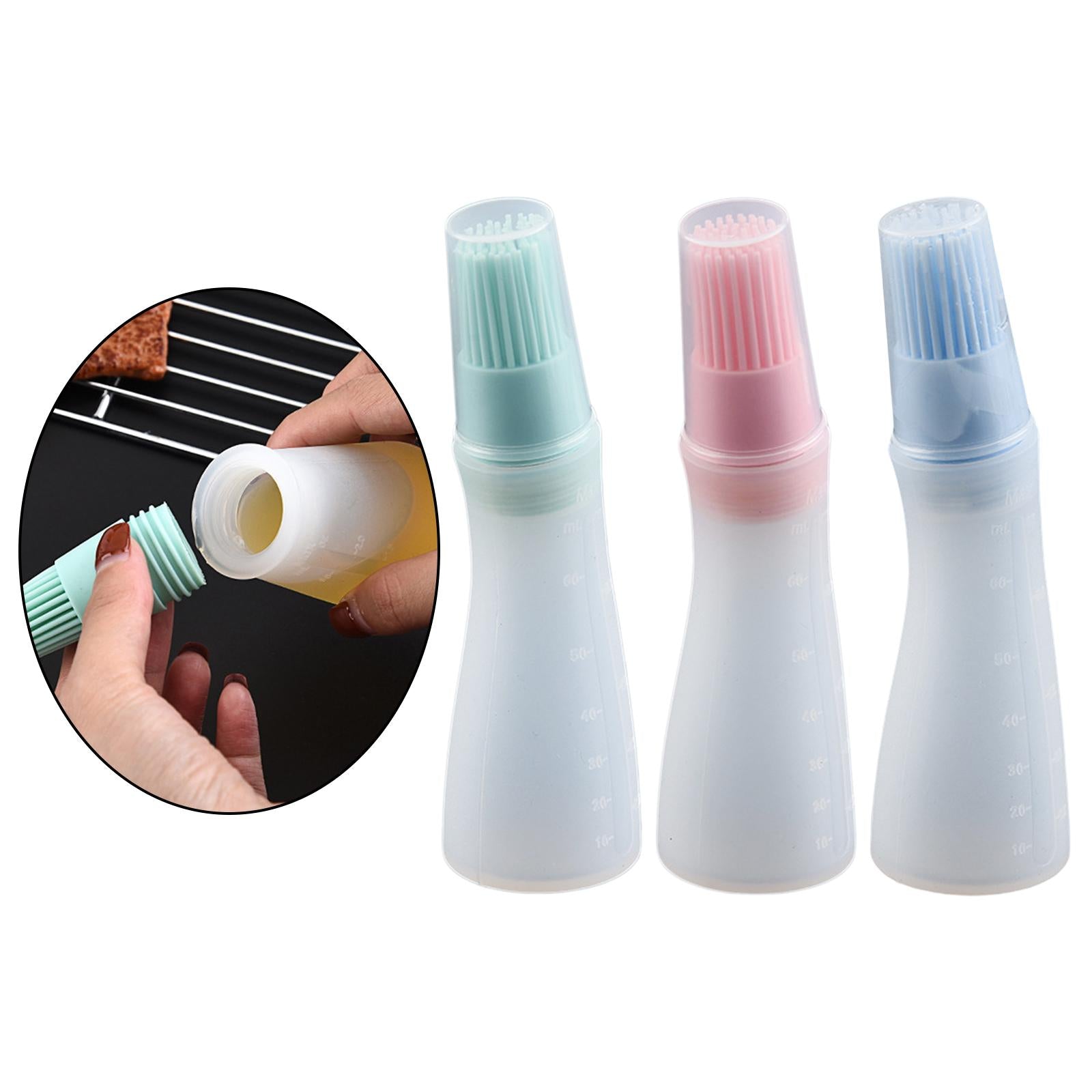 Oil Bottle Brush High Temperature Baking Cake Brush for Baking BBQ Blue
