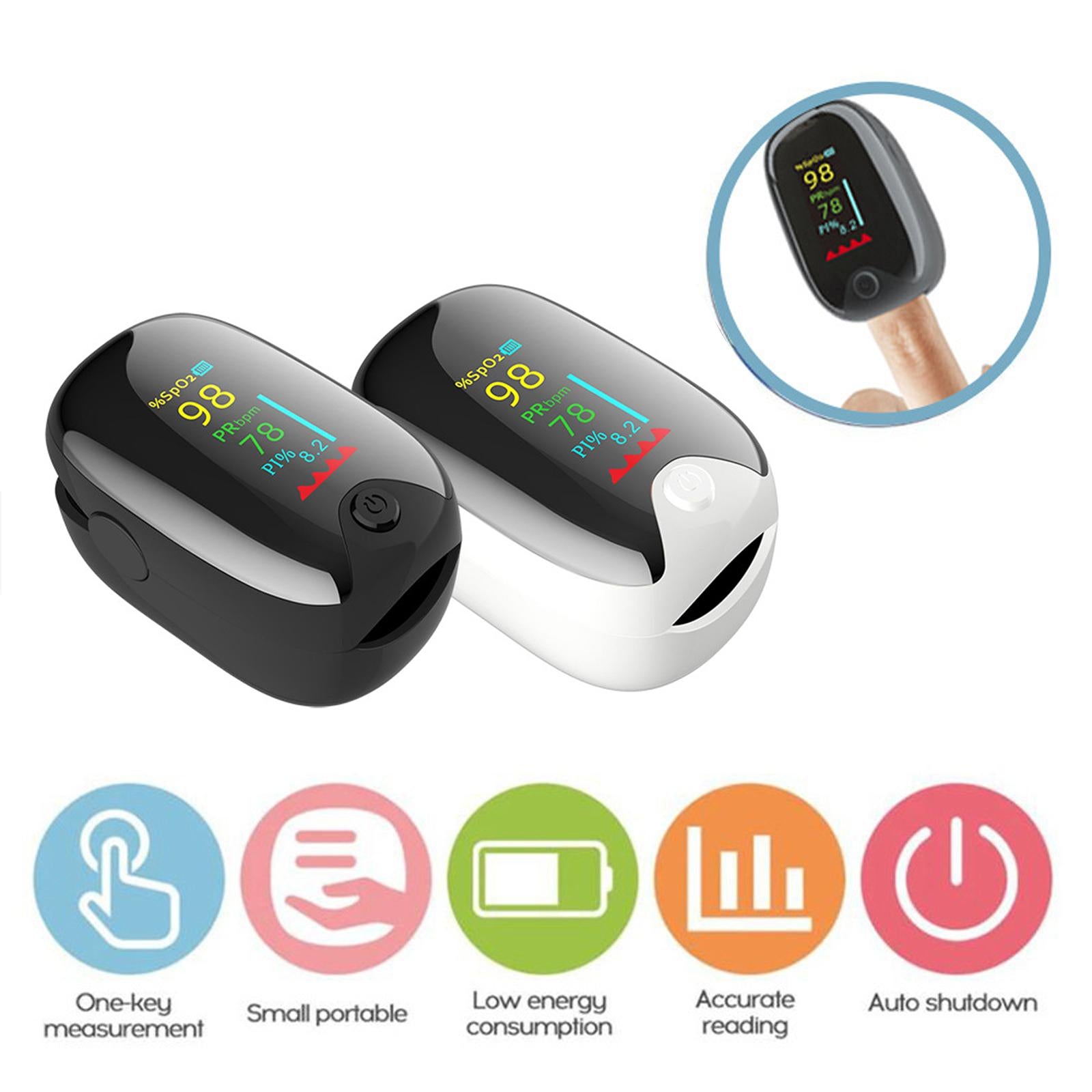 Digital Fingertip Oximeter Blood Oxygen Saturation Monitor White