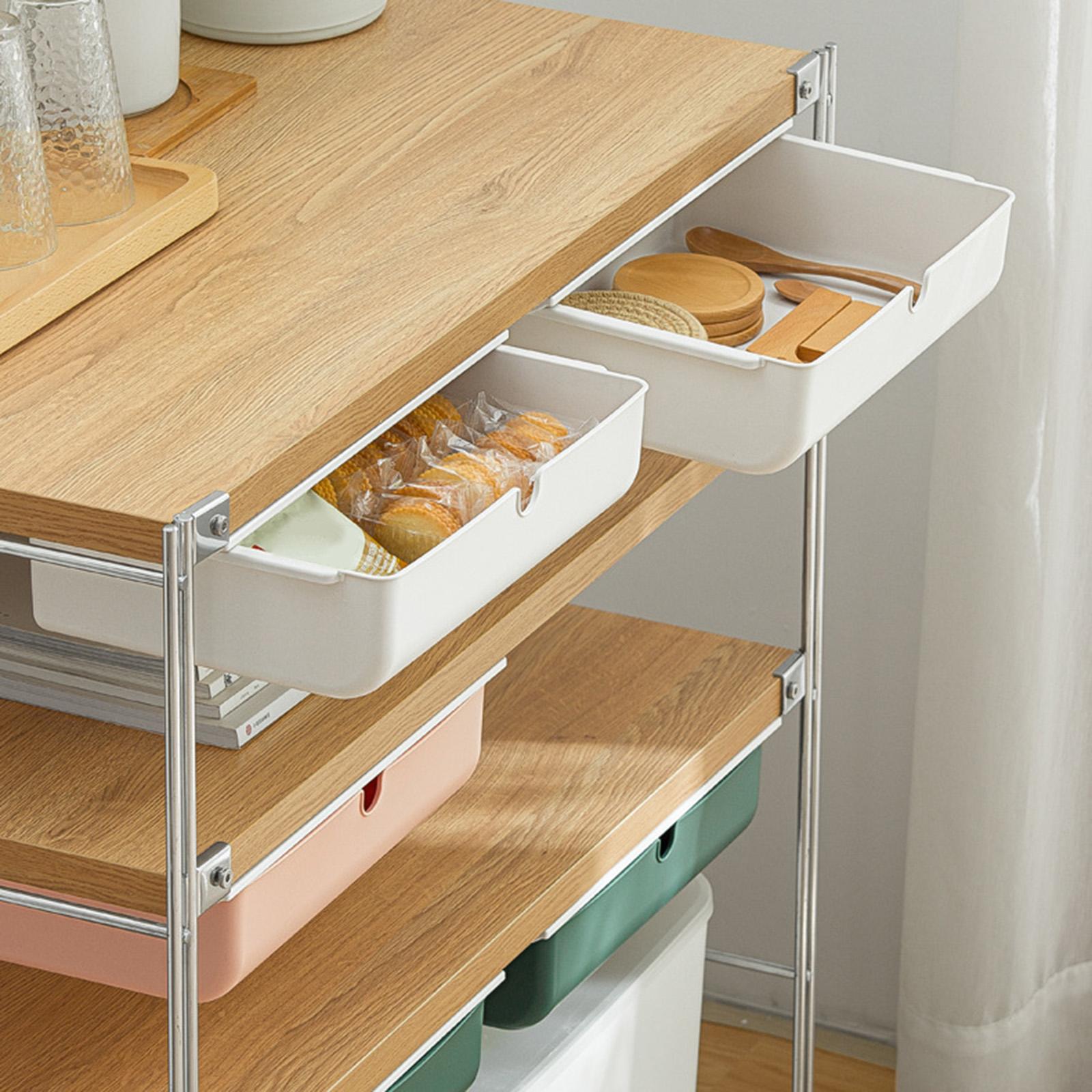 Plastic Hidden Desktop Drawer Tray Pen Stationery Storage Box for Office