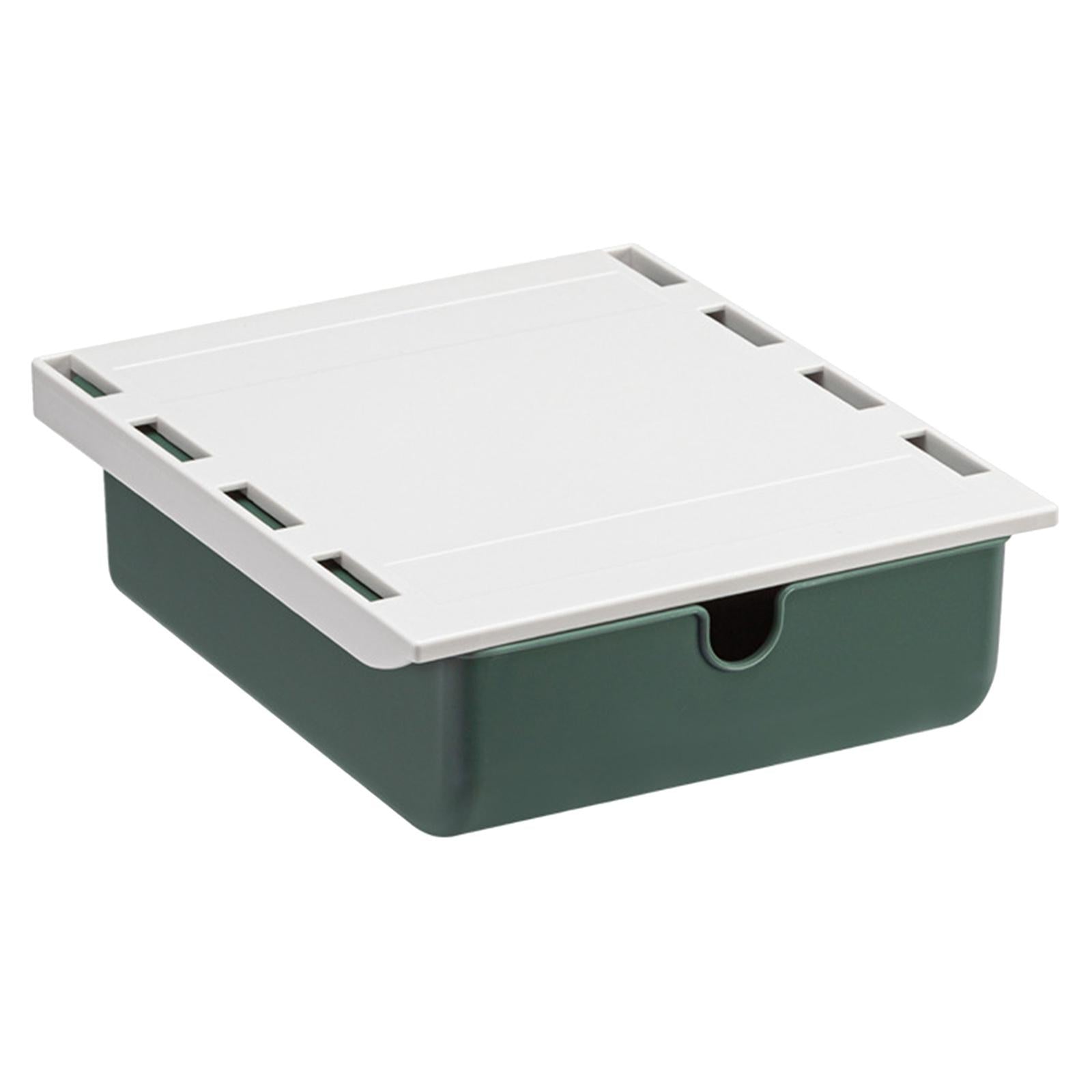 Self-Adhesive Storage Drawer Hidden Under Desk for Office Student Kitchen green