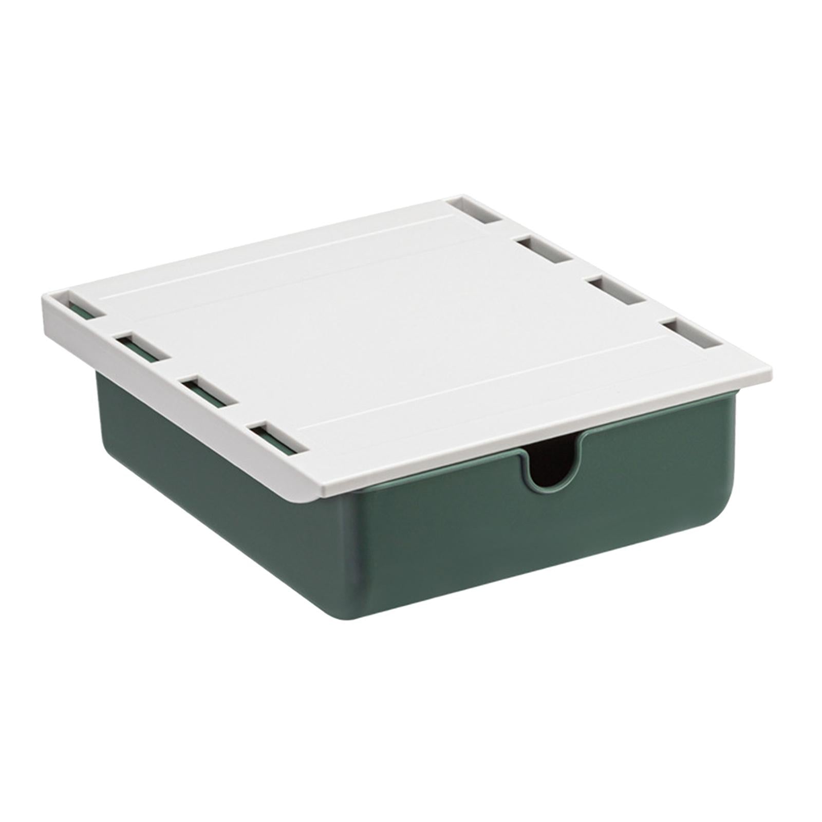 Self-Adhesive Storage Drawer Hidden Under Desk for Office Student Kitchen green