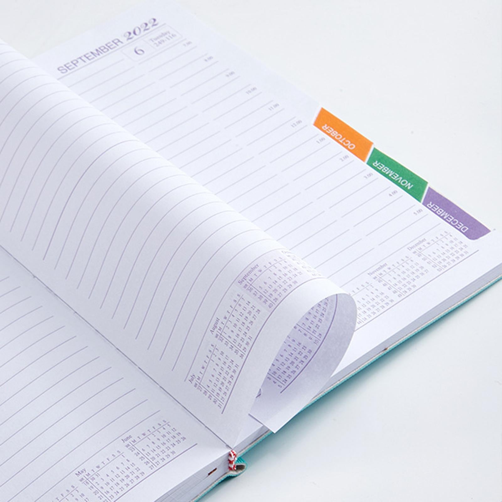 Daily Notebook W/ 12 Months Time Noting Portable Weekly Monthly for School Pink