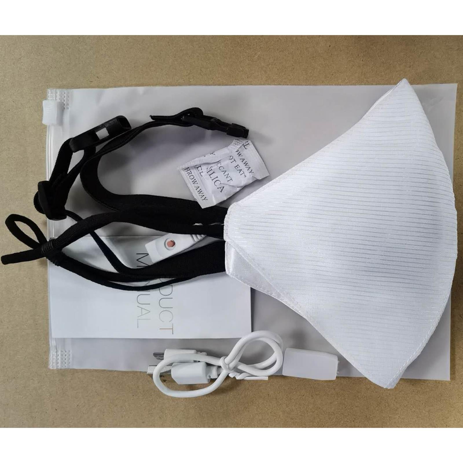 LED Mask Rechargeable Favors Breathable USB for Cosplay Masquerade Unisex White