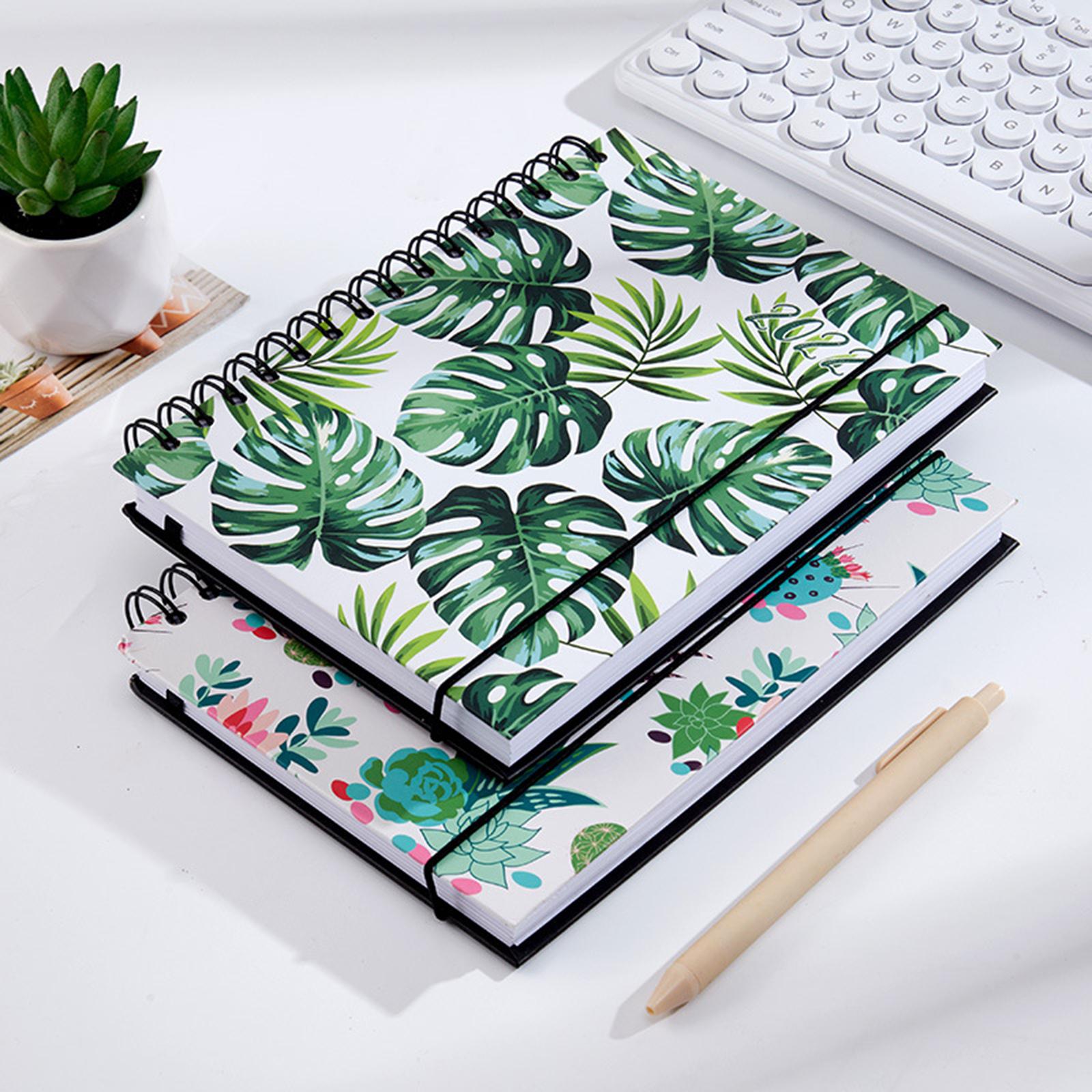 2022 Note Book A5 Notepad Writing Pads Flowers Schedule Book for School Succulents