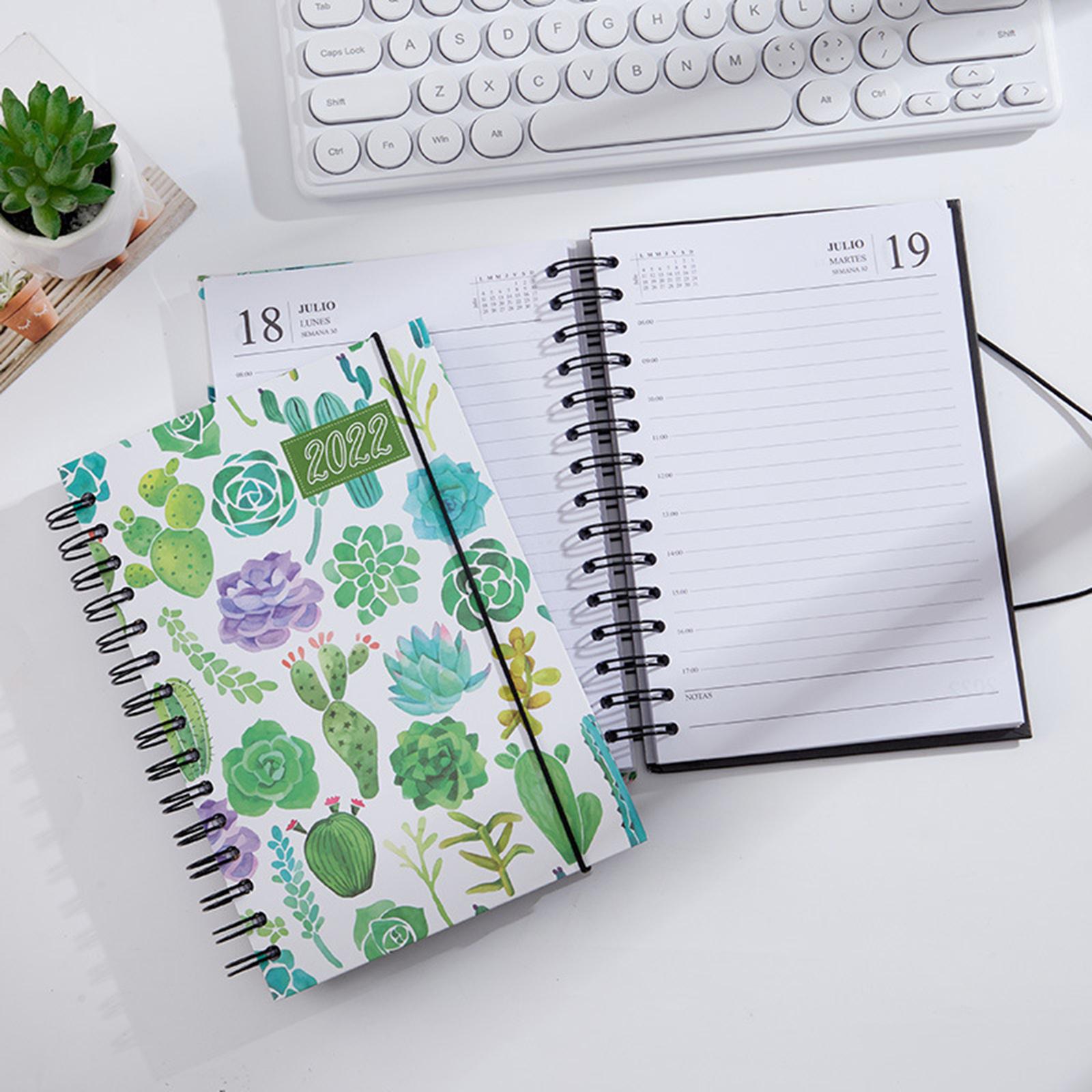 2022 Note Book A5 Notepad Writing Pads Flowers Schedule Book for School Succulents