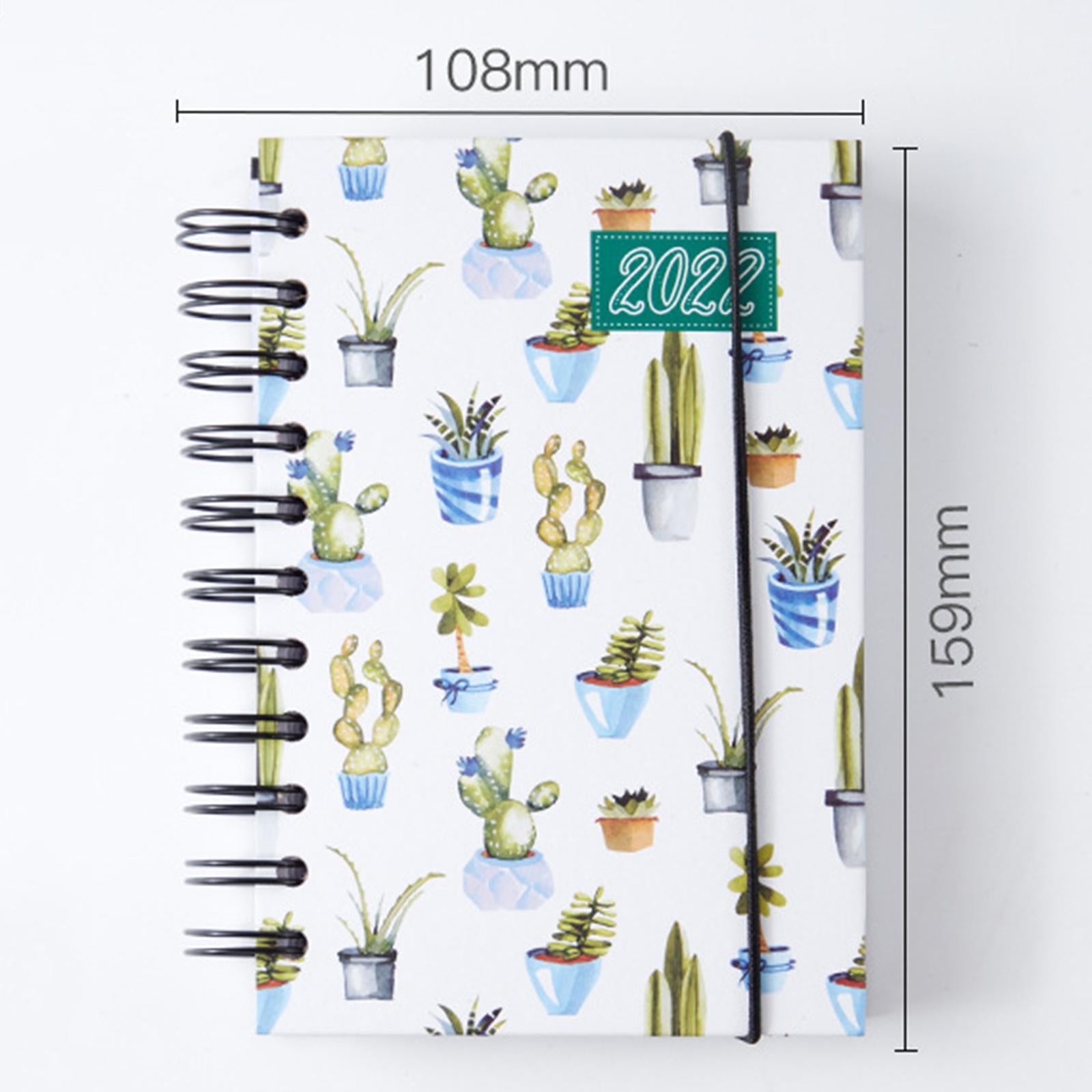 2022 Note Book A5 Notepad Writing Pads Flowers Schedule Book for School Blue