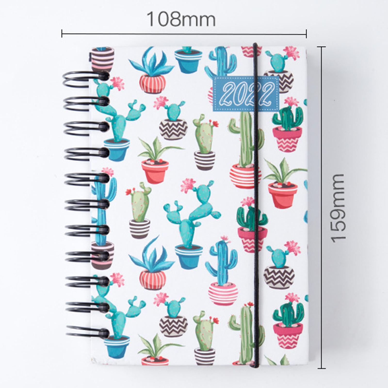 2022 Note Book A5 Notepad Writing Pads Flowers Schedule Book for School Red