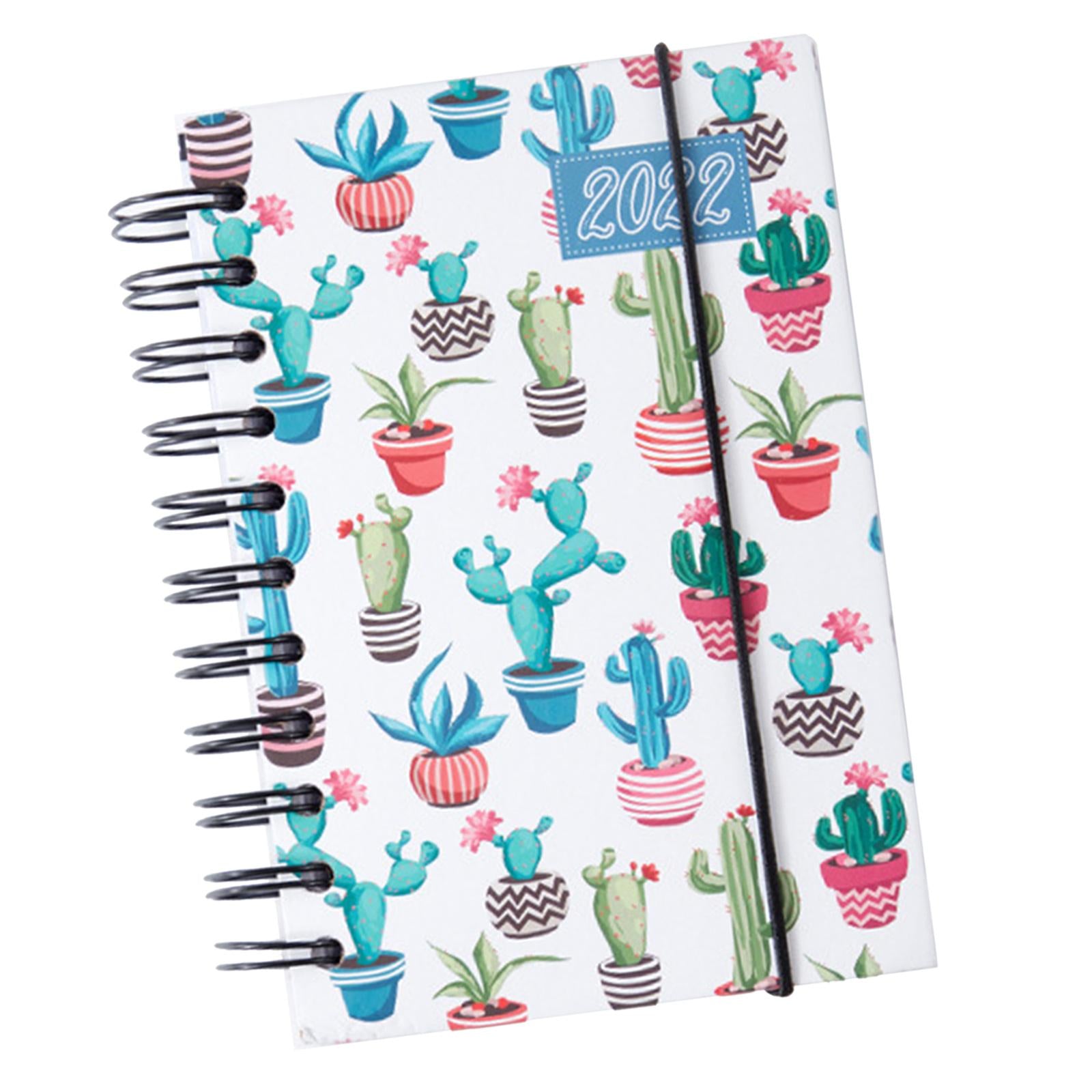 2022 Note Book A5 Notepad Writing Pads Flowers Schedule Book for School Red