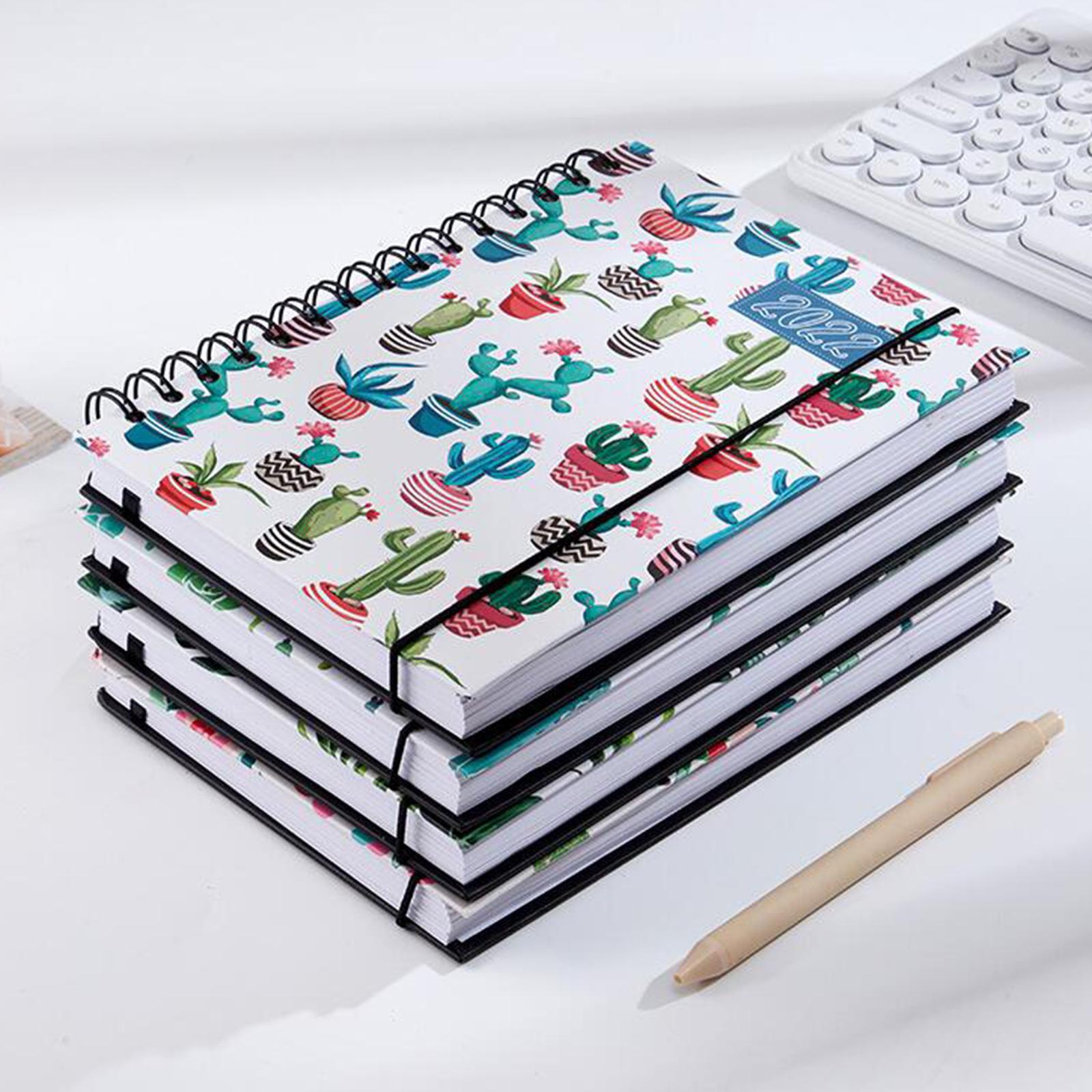 2022 Note Book A5 Notepad Writing Pads Flowers Schedule Book for School Cactus