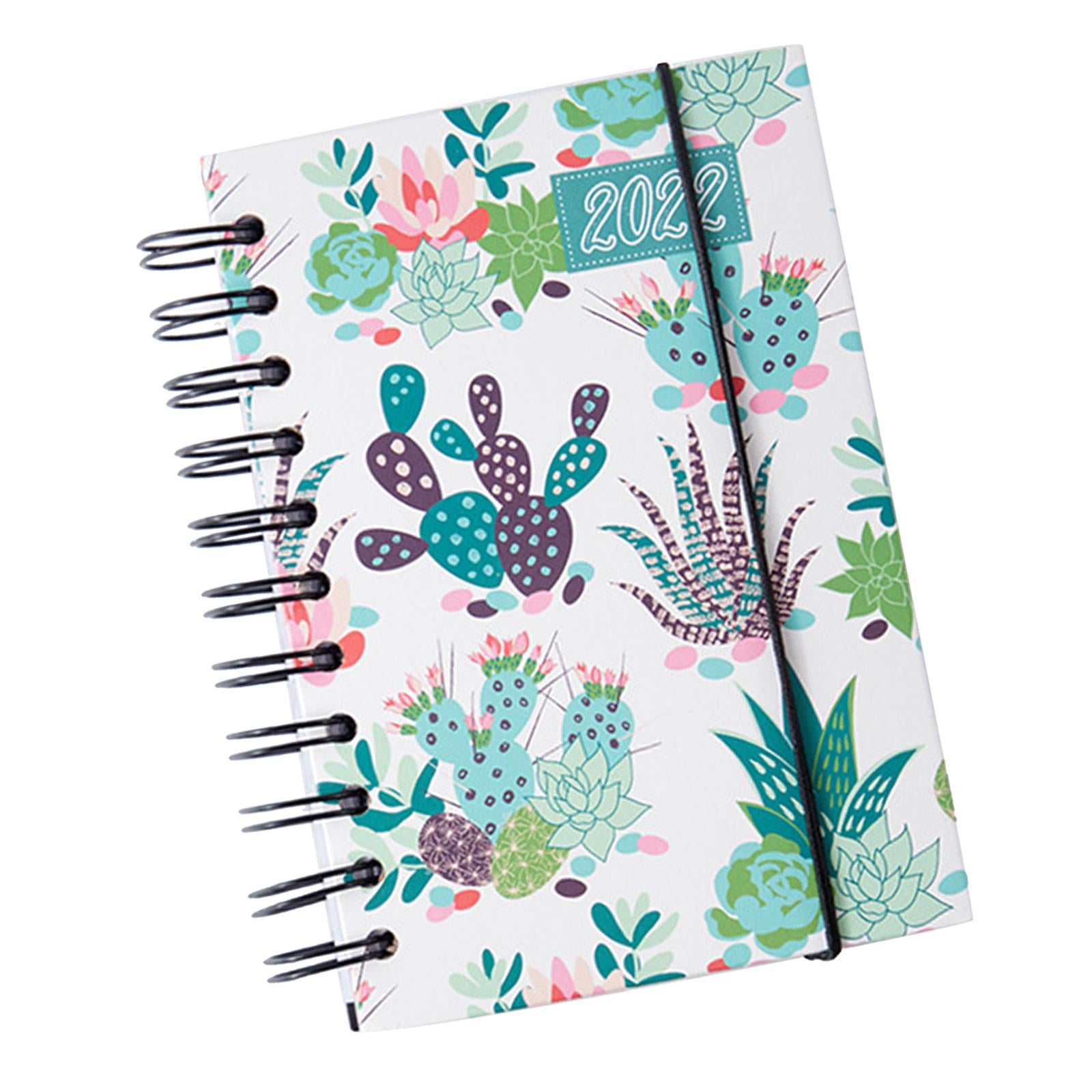 2022 Note Book A5 Notepad Writing Pads Flowers Schedule Book for School Cactus