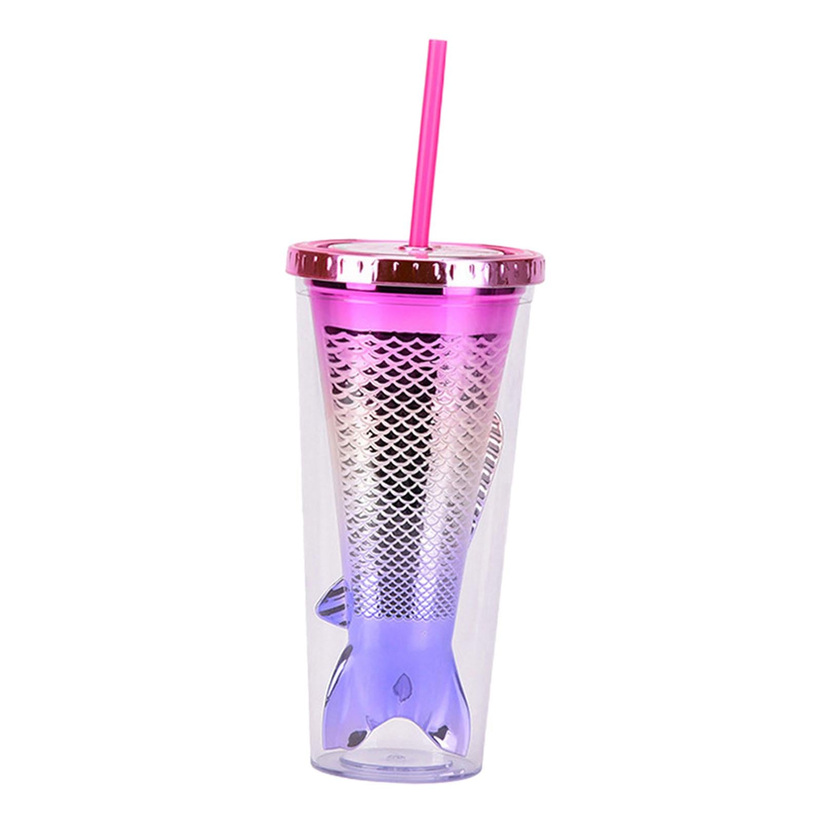 Glamour Tumbler Glitter Drinking Cup Leakproof Water Bottle with Straw & Lid Style A