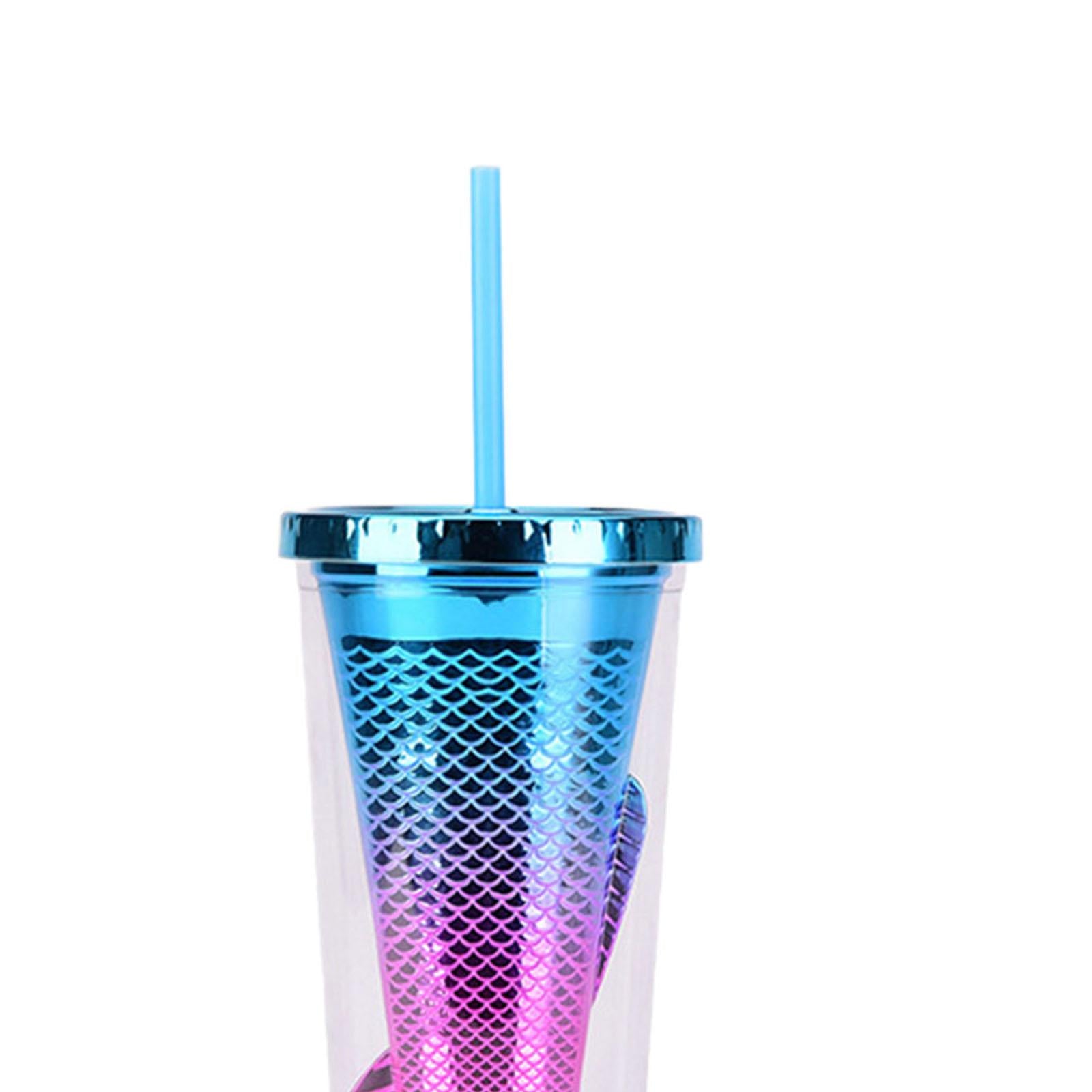 Glamour Tumbler Glitter Drinking Cup Leakproof Water Bottle with Straw & Lid Style C