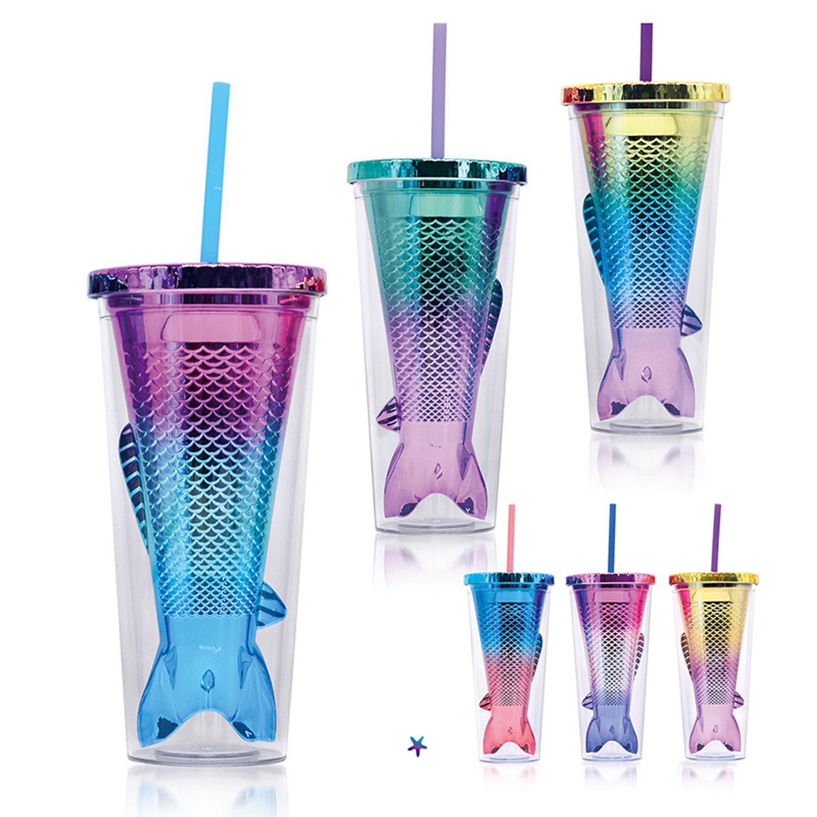 Glamour Tumbler Glitter Drinking Cup Leakproof Water Bottle with Straw & Lid Style C