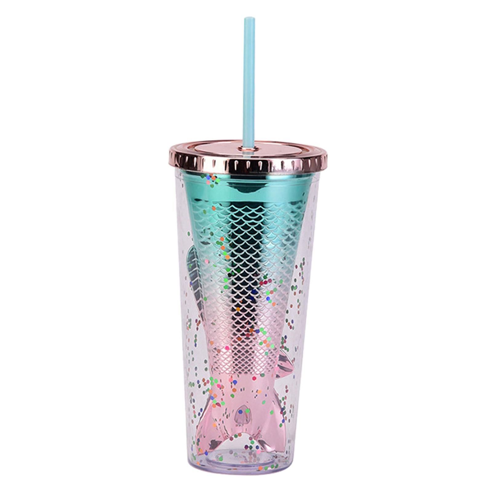 Glamour Tumbler Glitter Drinking Cup Leakproof Water Bottle with Straw & Lid Style F