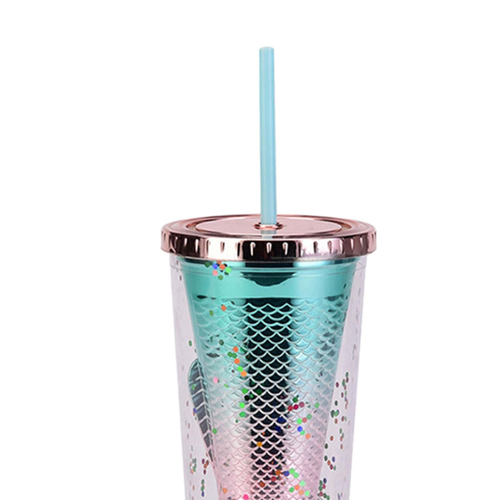 Glamour Tumbler Glitter Drinking Cup Leakproof Water Bottle with Straw & Lid Style F