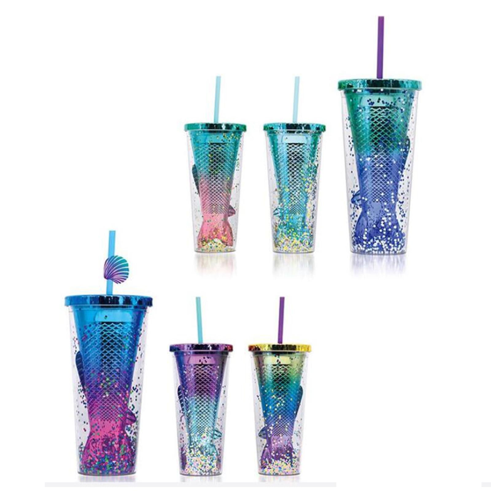 Glamour Tumbler Glitter Drinking Cup Leakproof Water Bottle with Straw & Lid Style G