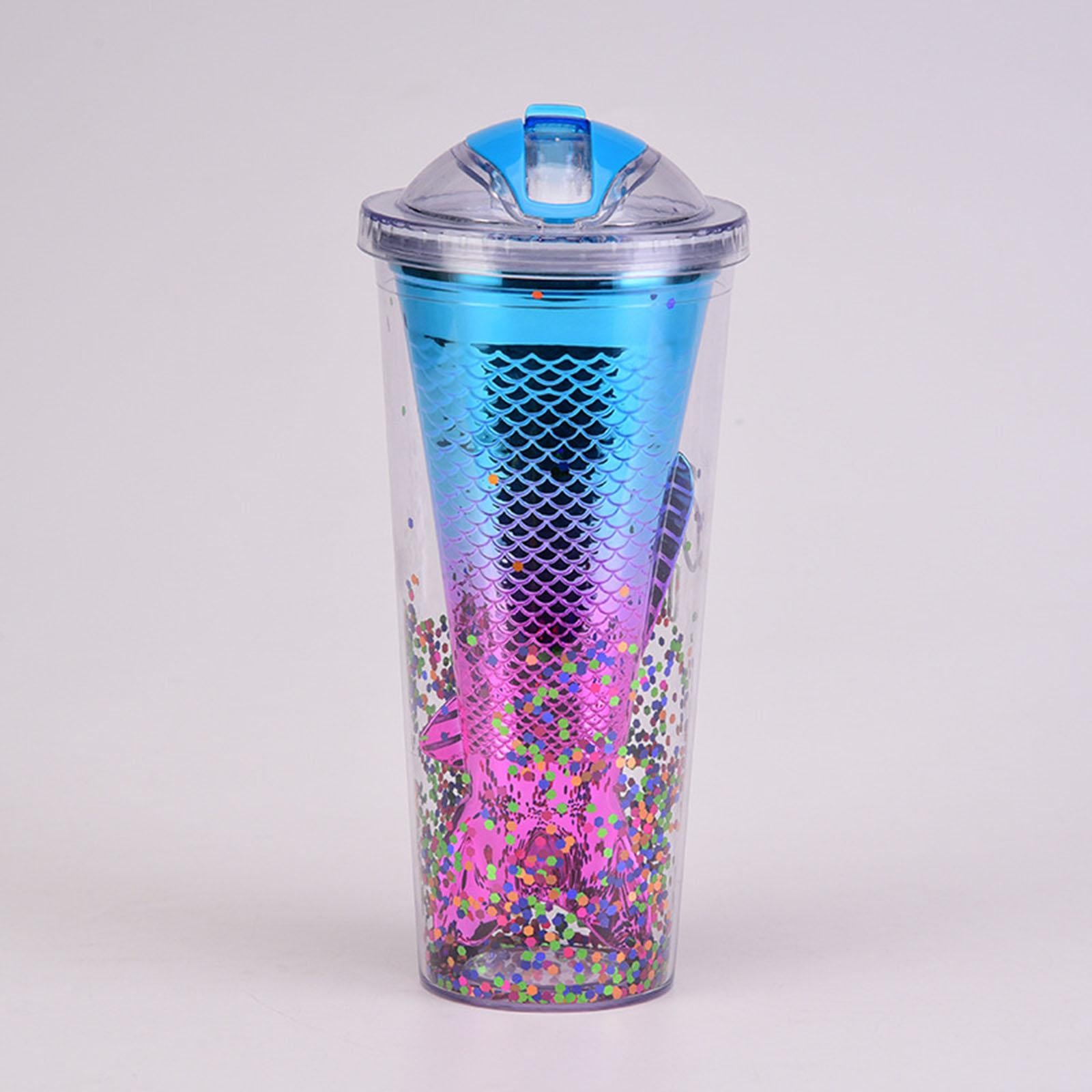 Glamour Tumbler Glitter Drinking Cup Leakproof Water Bottle with Straw & Lid Style G