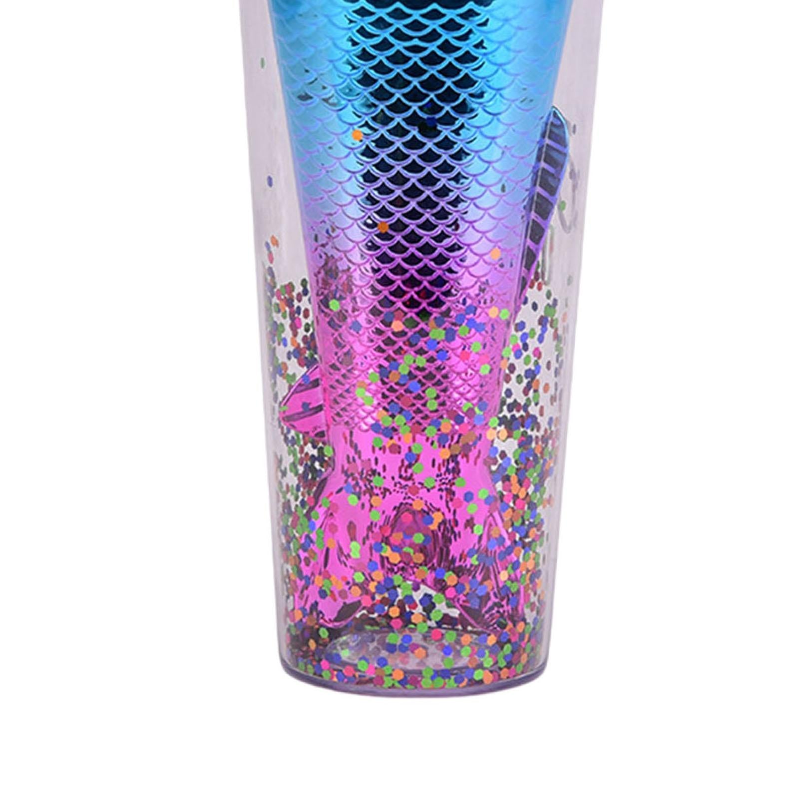 Glamour Tumbler Glitter Drinking Cup Leakproof Water Bottle with Straw & Lid Style G