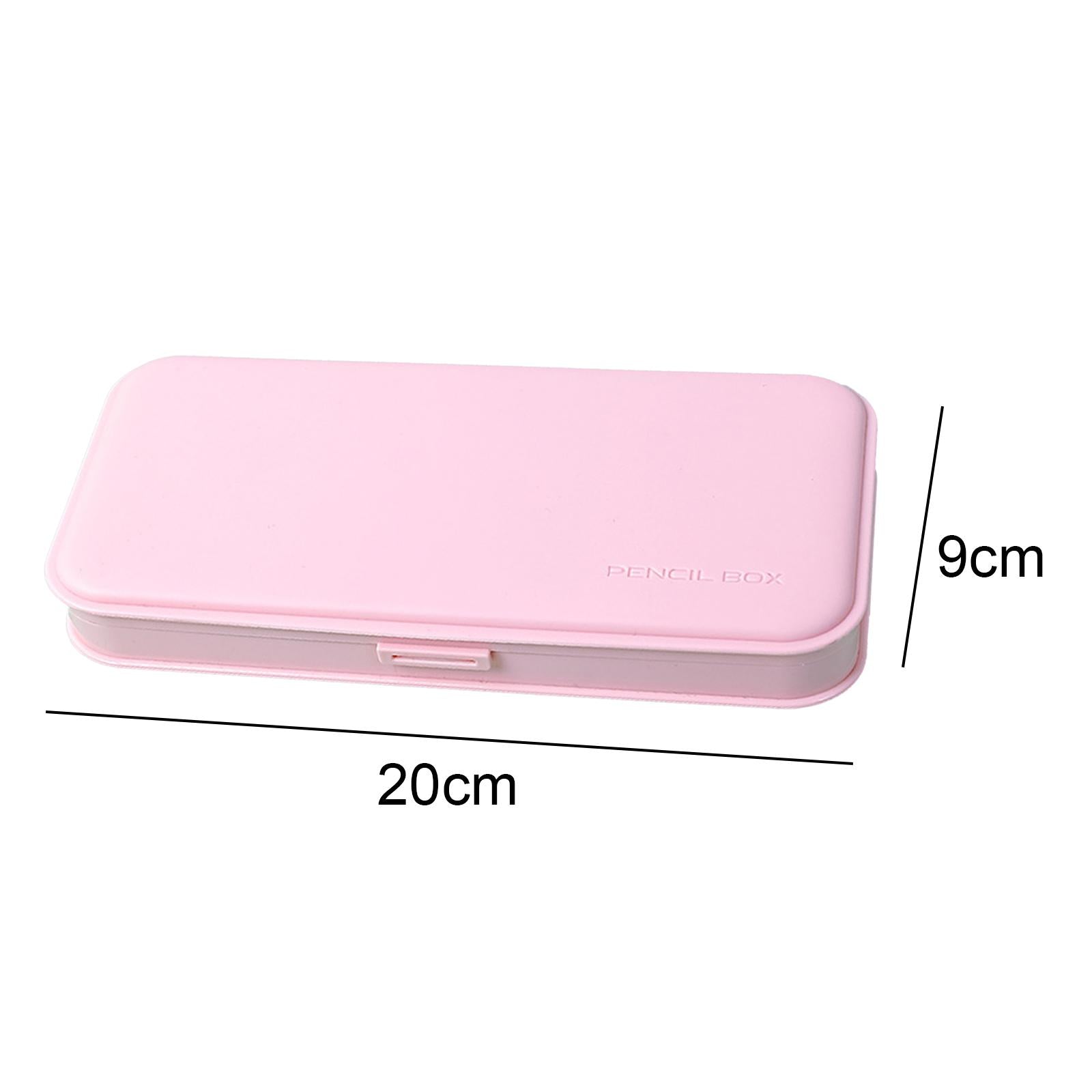 PP Stationery Box Pencils Box Organizer Sturdy Compact for Kids Adults Pink