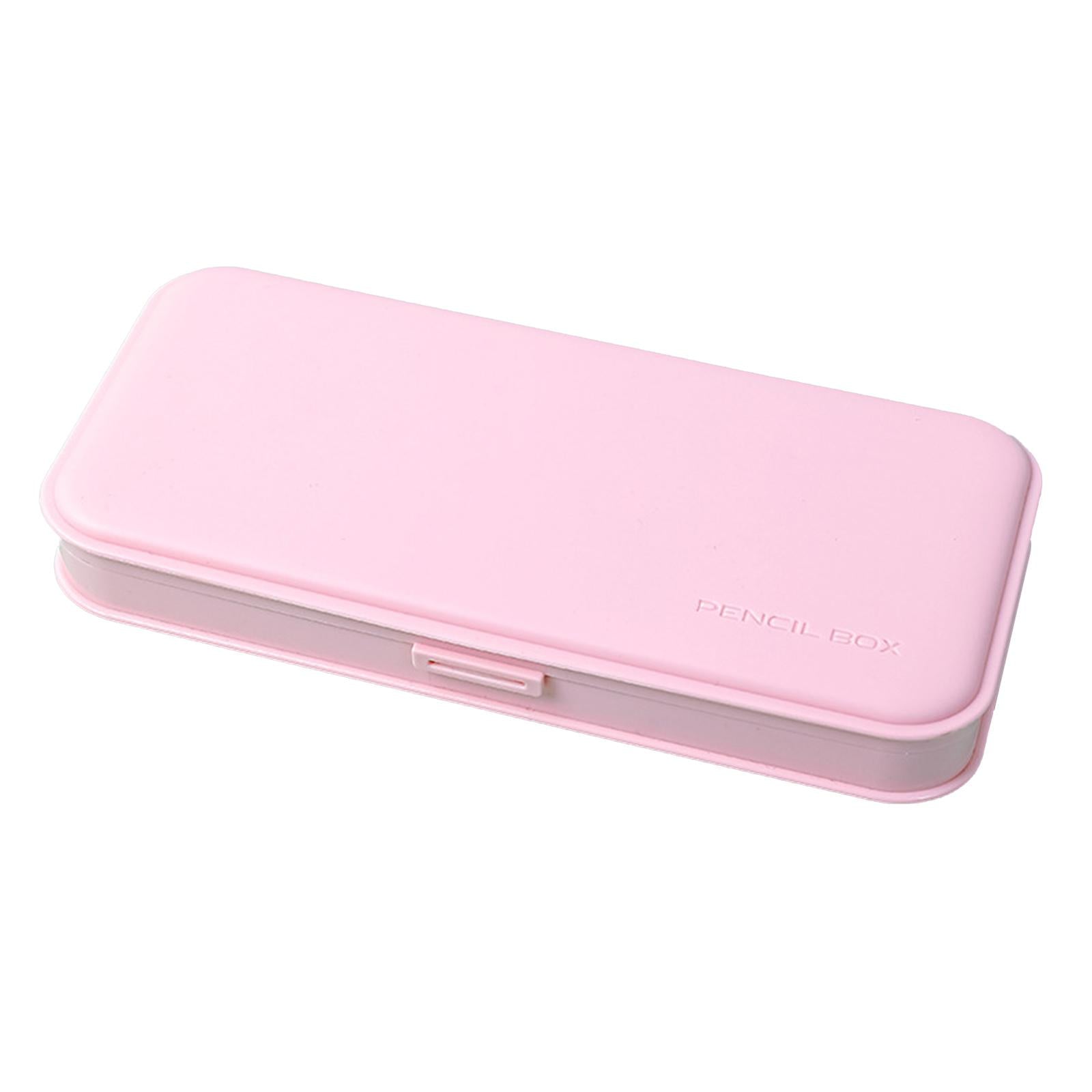 PP Stationery Box Pencils Box Organizer Sturdy Compact for Kids Adults Pink