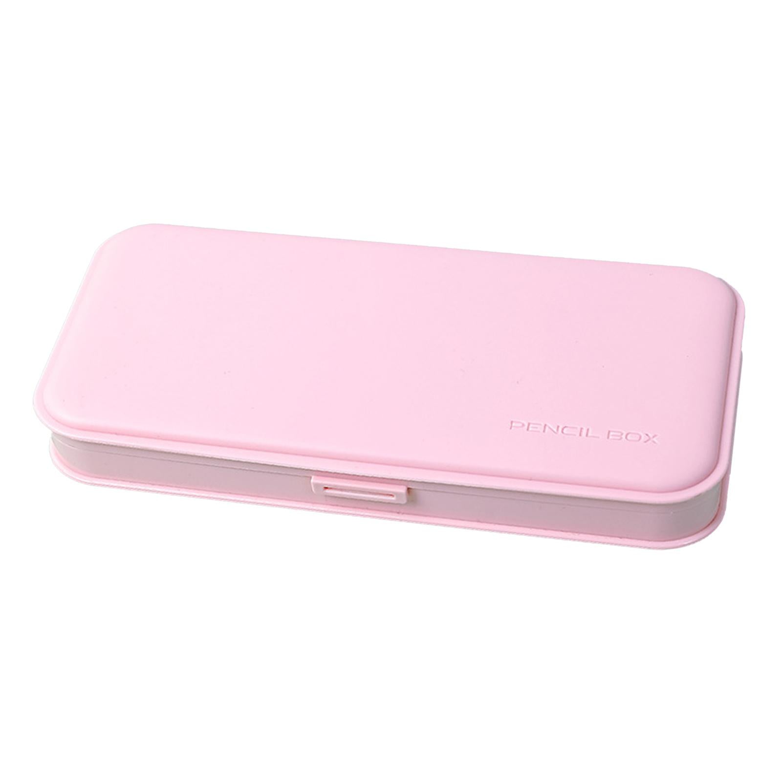 PP Stationery Box Pencils Box Organizer Sturdy Compact for Kids Adults Pink