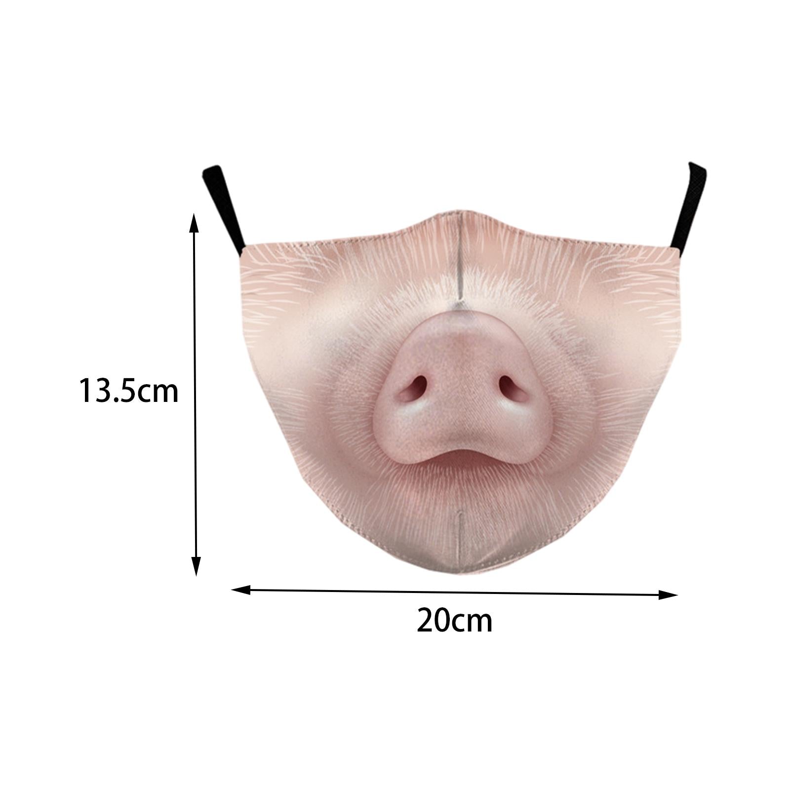 Funny Spoof Mouth Masks Adjustable Dustproof Reusable for Men Women Adults Pig